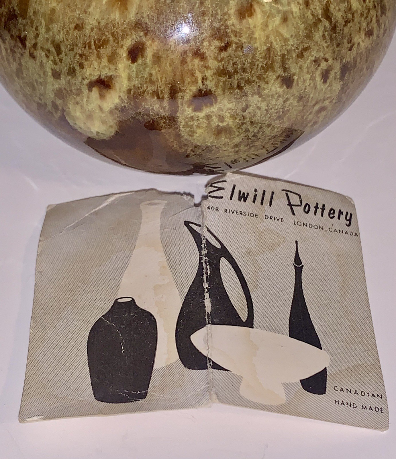 Drip Glaze Pottery CREAMER Pitcher Vintage Elwill