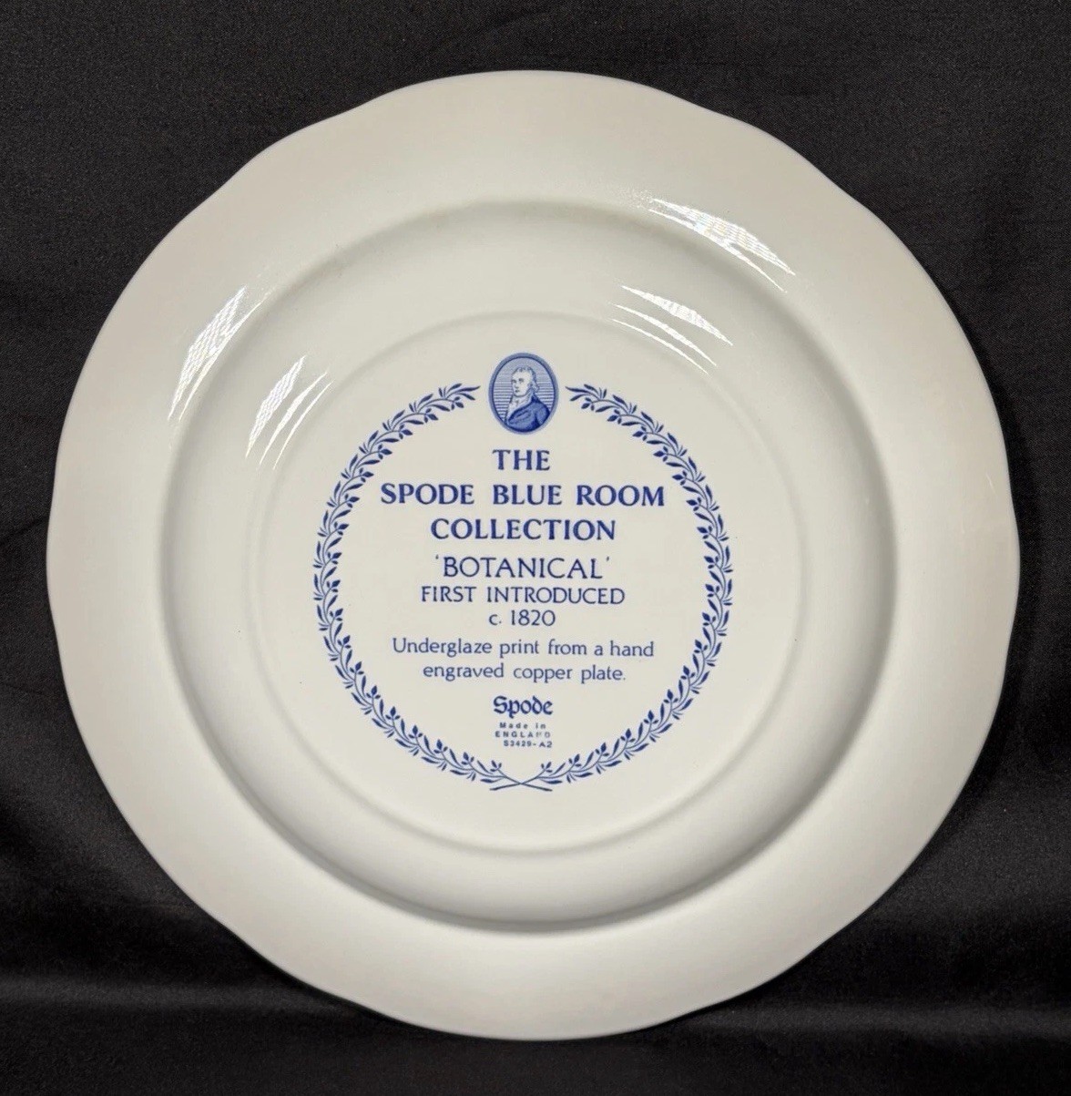 The Spode Blue Room Collection “Botanical” Plate Made In England 10.5″