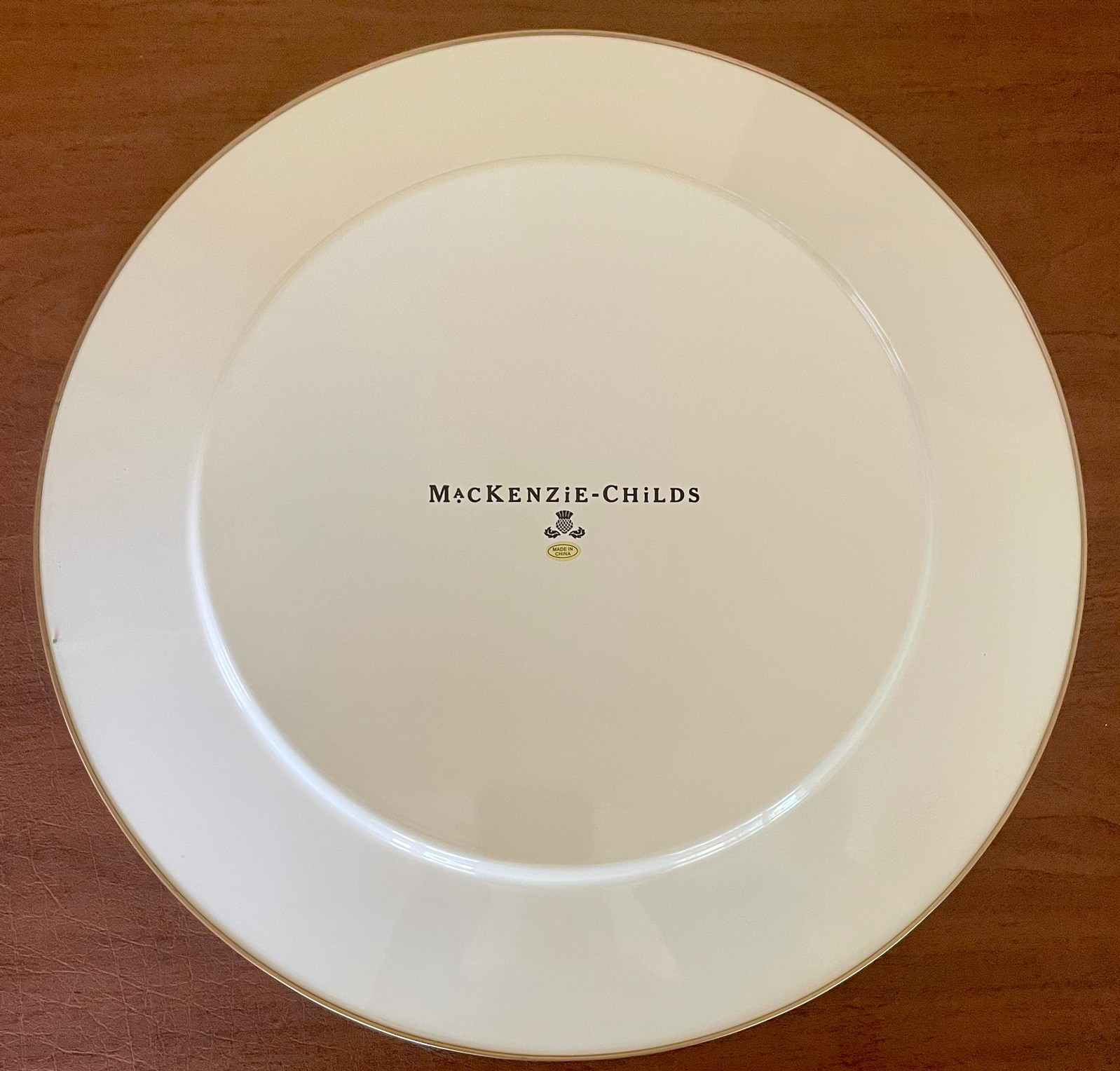 MACKENZIE CHILDS COURTLY CHECK Large 16″ Enameled Serving Platter Tray. NEW
