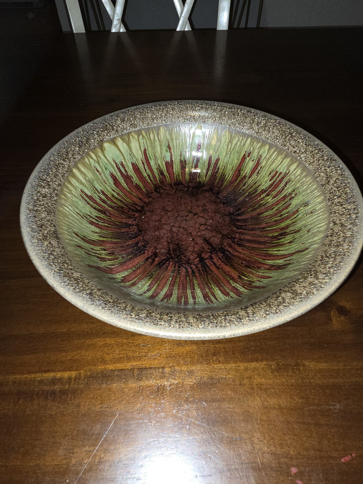 Vintage Inspired Drip Glaze Pottery Bowl, Mod, Boho, Mid Century Vibe