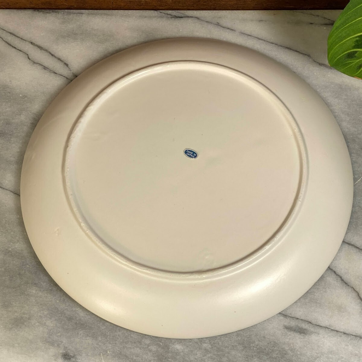 Vintage Japanese White Ivory Stoneware 9″ Divided Round Plates ~ Set of 6