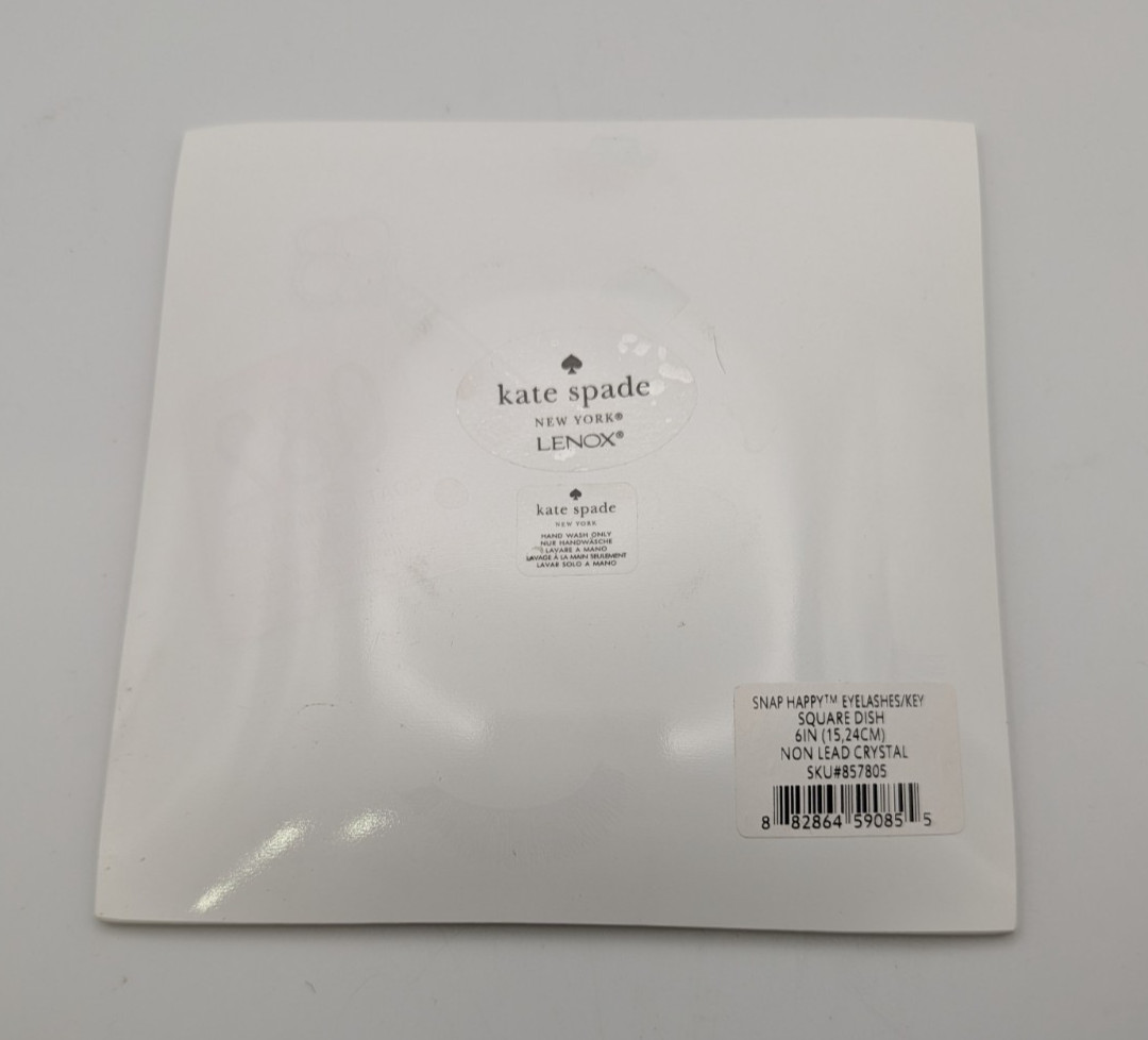 New Kate Spade Snap Happy Eyelashes/Key Lenox Square Dish