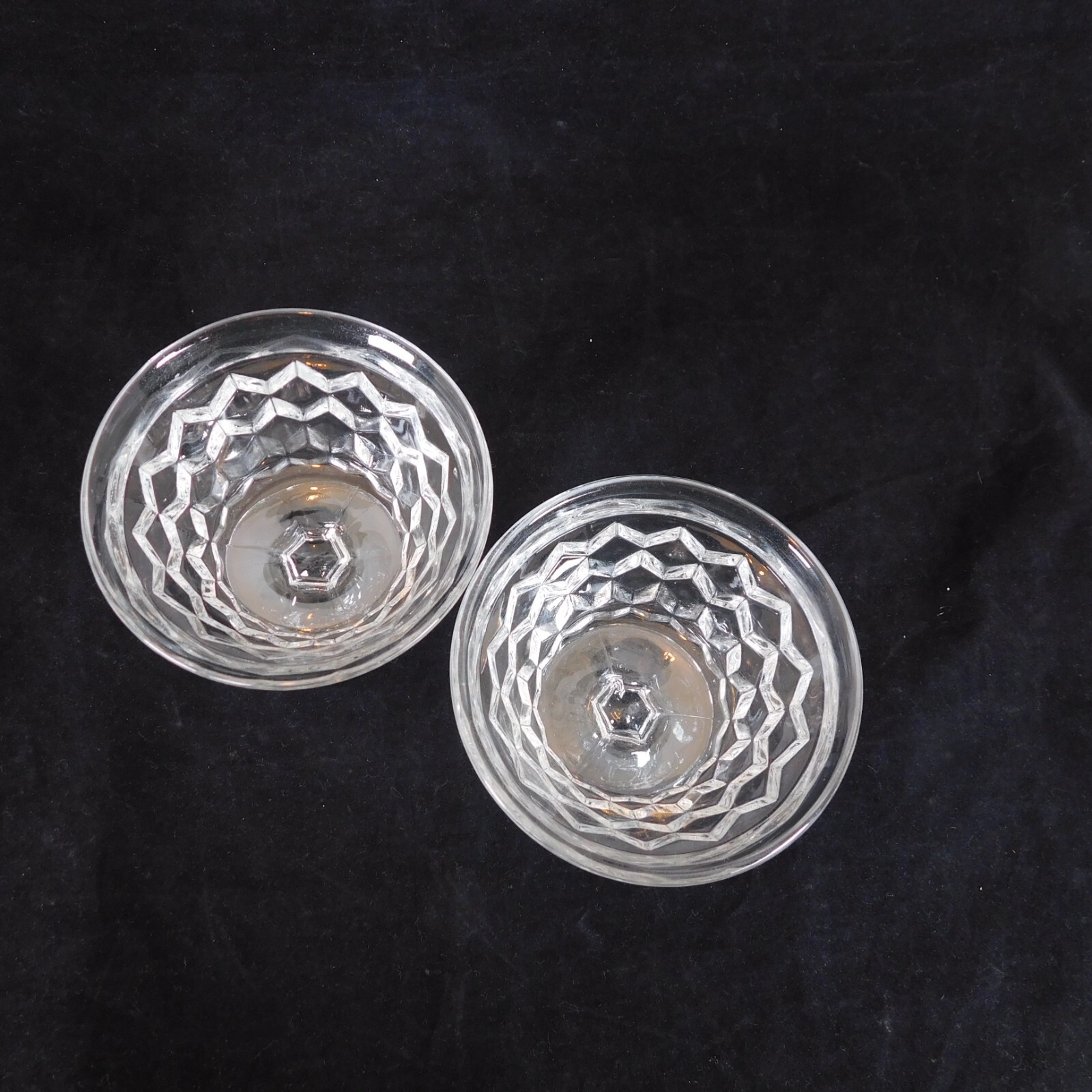 Set of 2 Fostoria American Clear Footed Sundae Cups 3 1/8 in tall Fruit Dessert