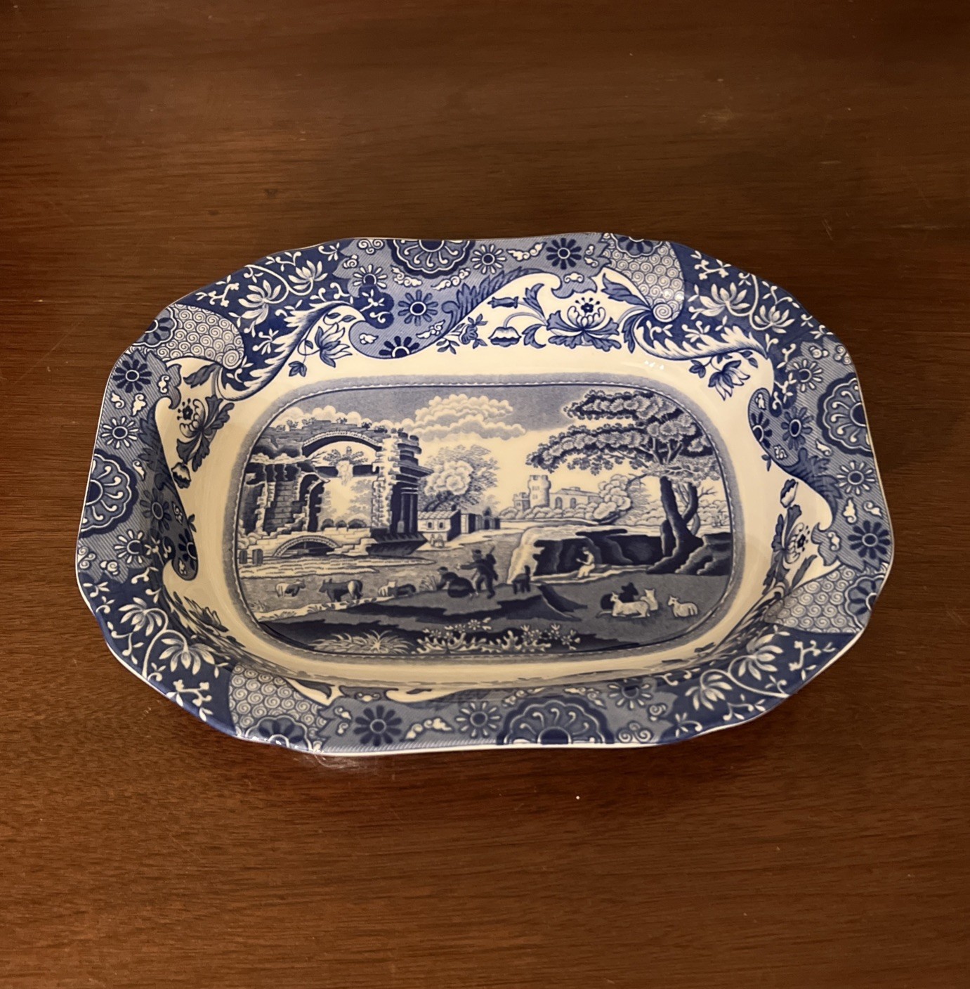 Spode Blue Italian Oval Serving Dish 9 x 6 1/2 inches