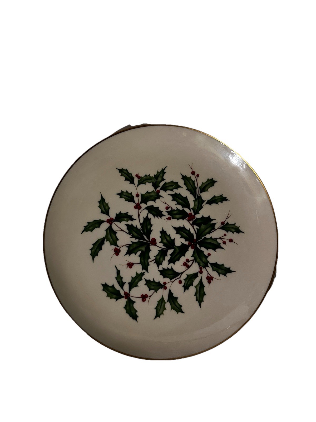 Lennox Holiday plate with Holly Berries And Gold Rim 12-3/4” excellent condition