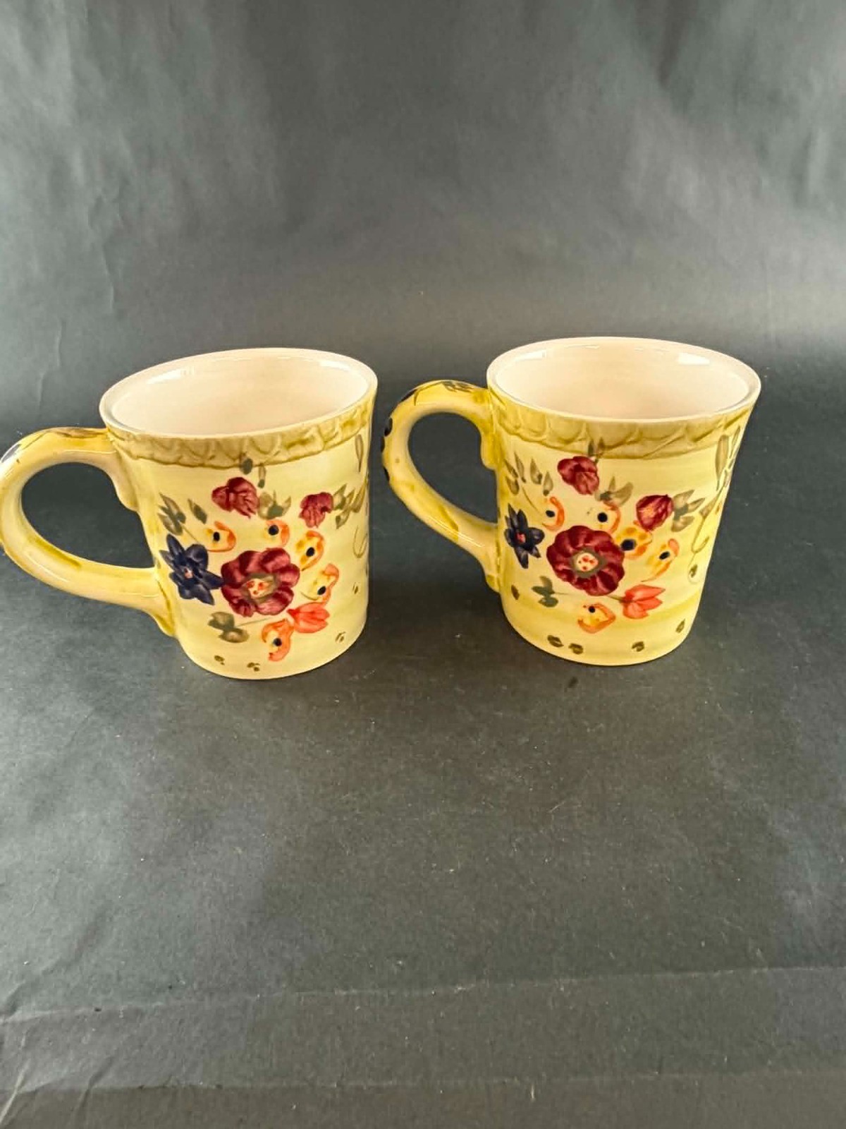Vintage Alco Industries Cranberry Pattern Coffee Mugs-Rare Find