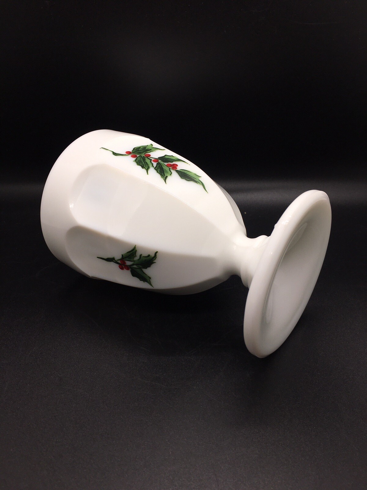 Vintage Westmoreland Milk Glass Colonial Holly Candy Dish Pedestal Candy Dish