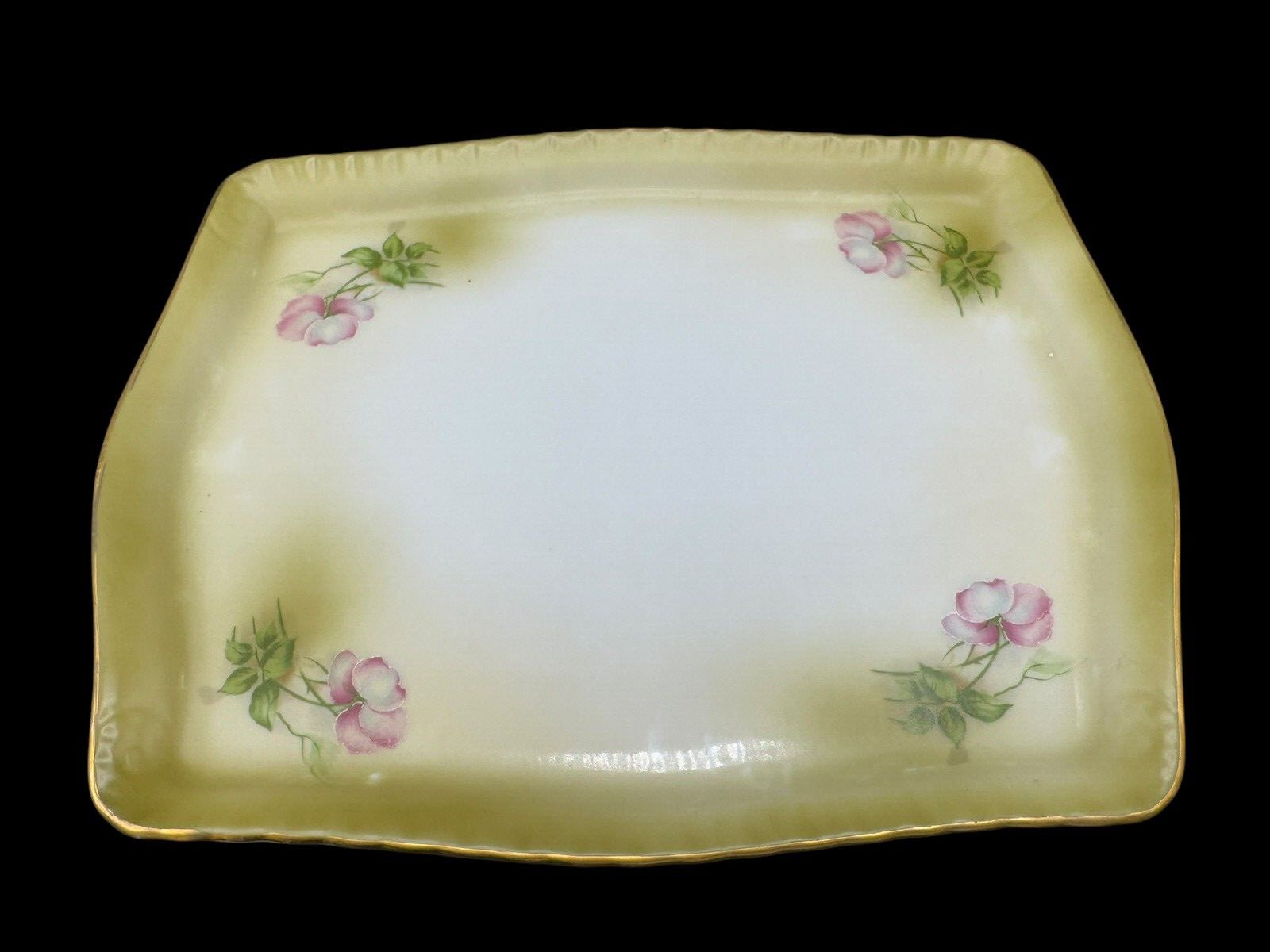 Exquisite Nippon Large Covered Cheese Butter Dish 7.5″ x 6″ Floral Rose