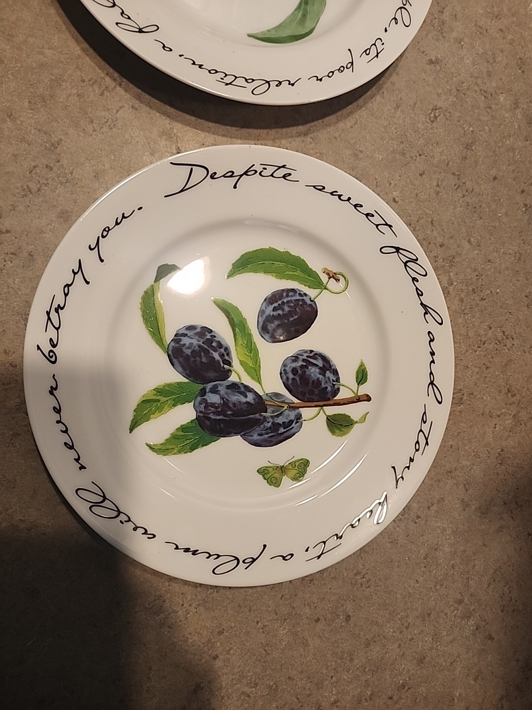 WIlliams-Sonoma Orchard Suite Japan 7 7/8″ Accent Salad Plate Set Of 4 Fruit