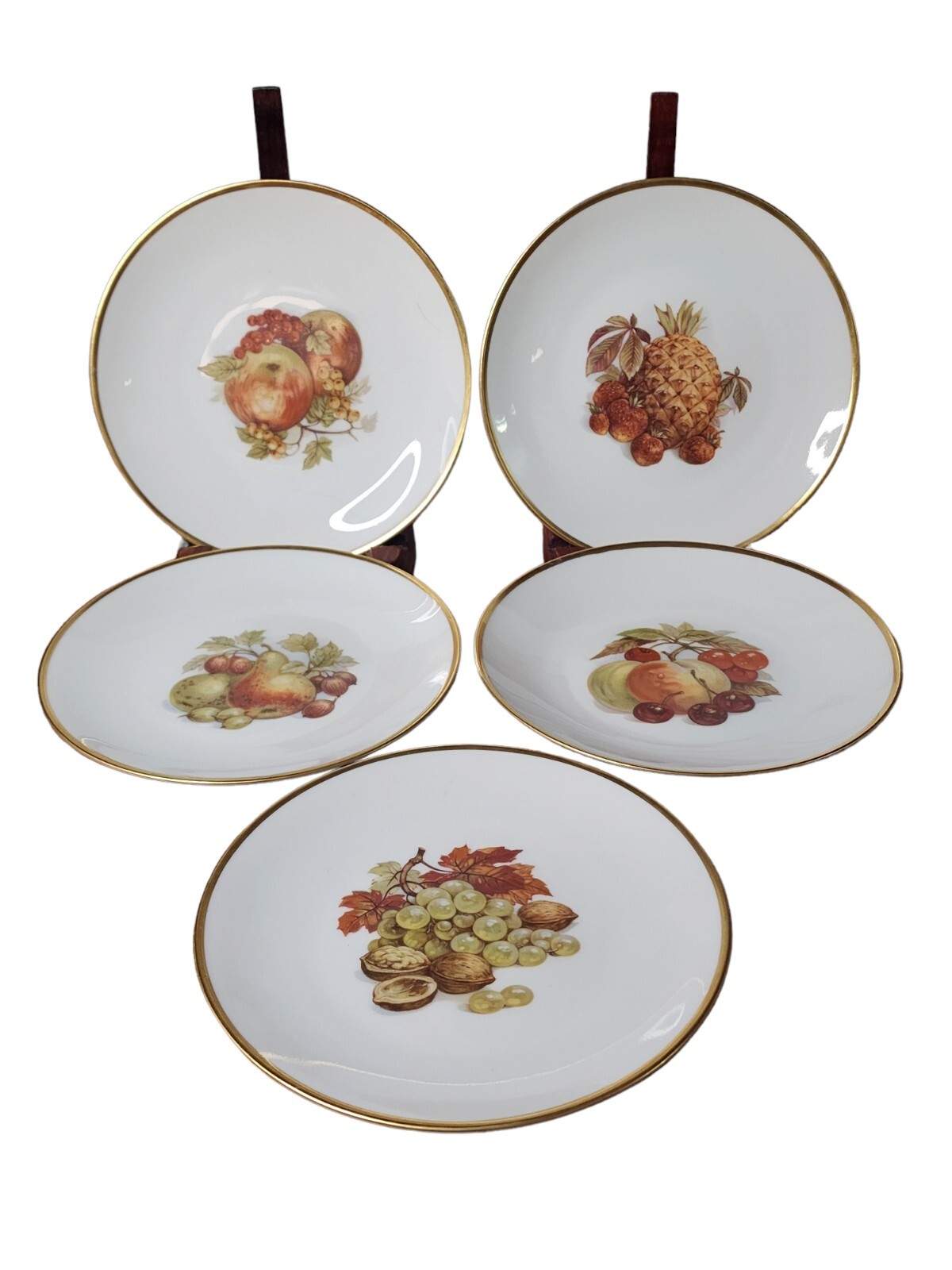 Alboth & Kaiser Fruit Plates Bavaria 6.5 in Set Of 5 Vintage Farmhouse Decore