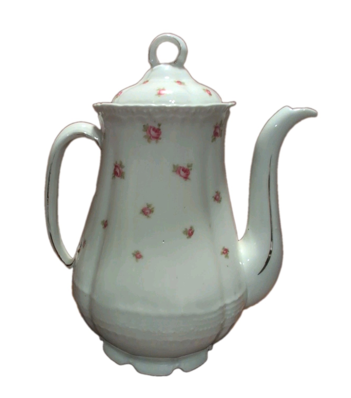 Vtg Victoria Austria 9″ Floral & Gold Gild Trim Teapot 234 Porcelain Cottage