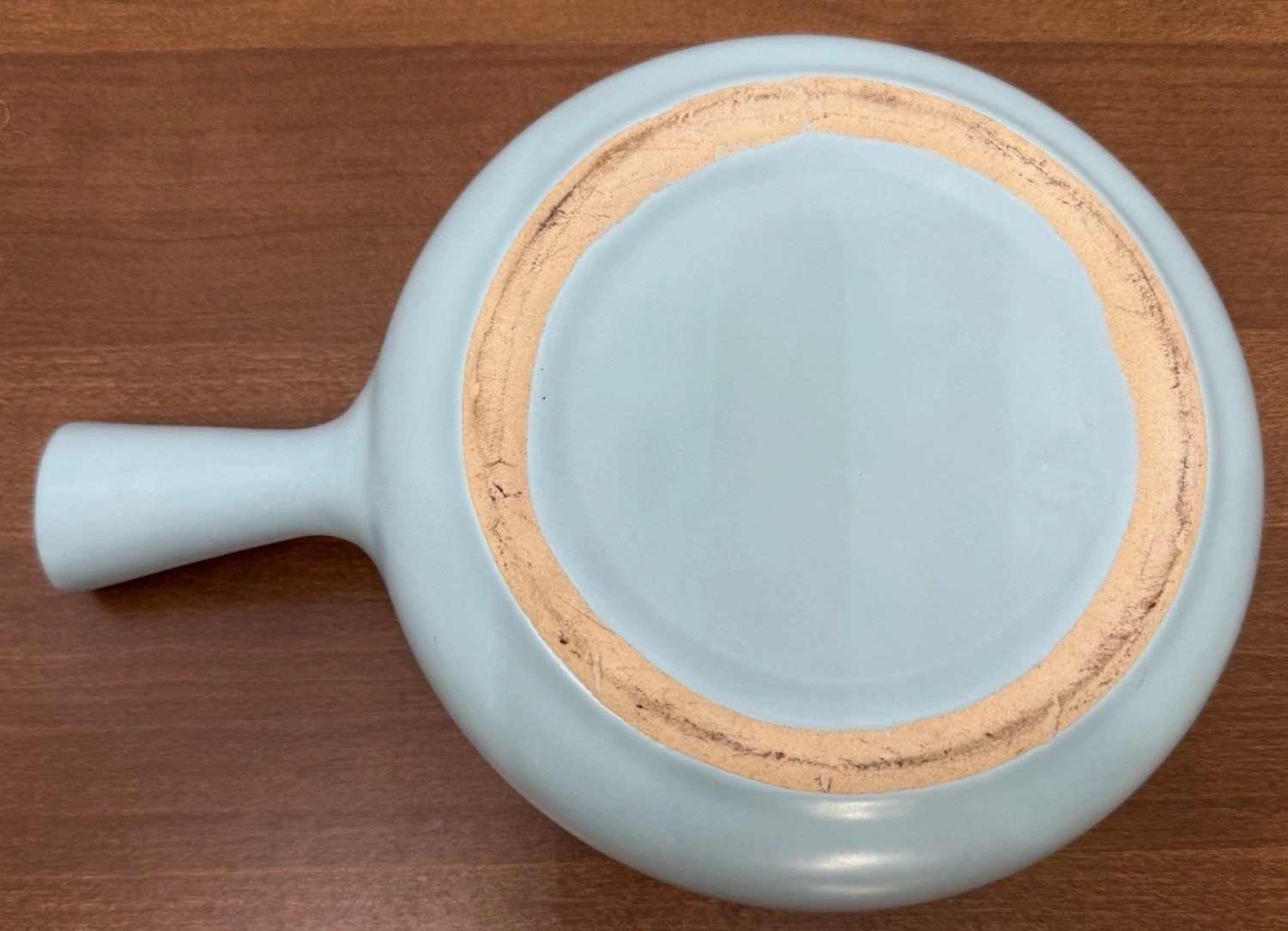 Vtg La Solana Pottery Handled Soup Bowl Teal Blue Matte Ovenware