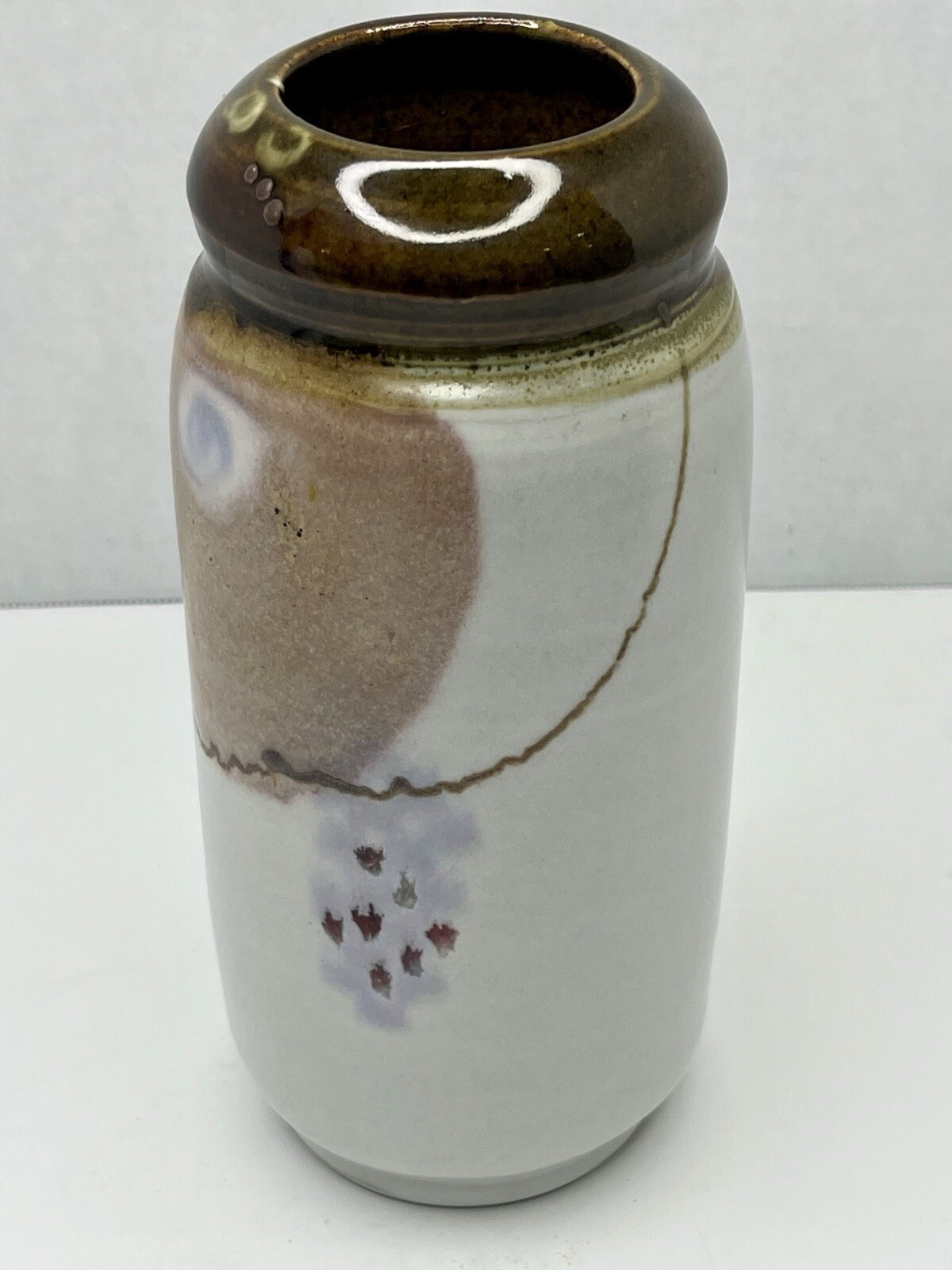 Vintage Raymond Serrano Signed Studio Art Pottery 9” Vase Glazed Ceramic Seattle