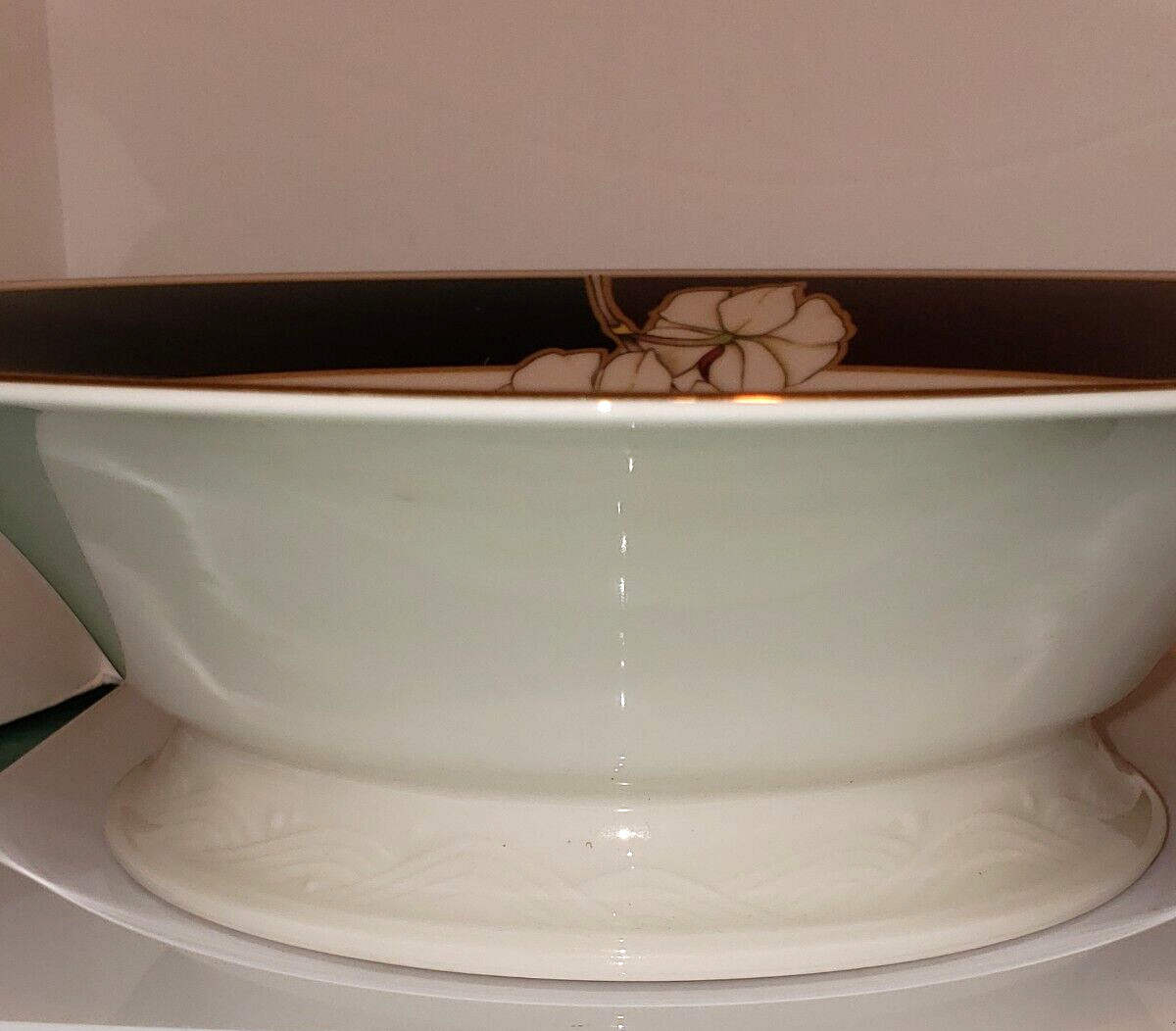 Noritake Midnight Orchid Large Pedestal Footed Bowl 11″
