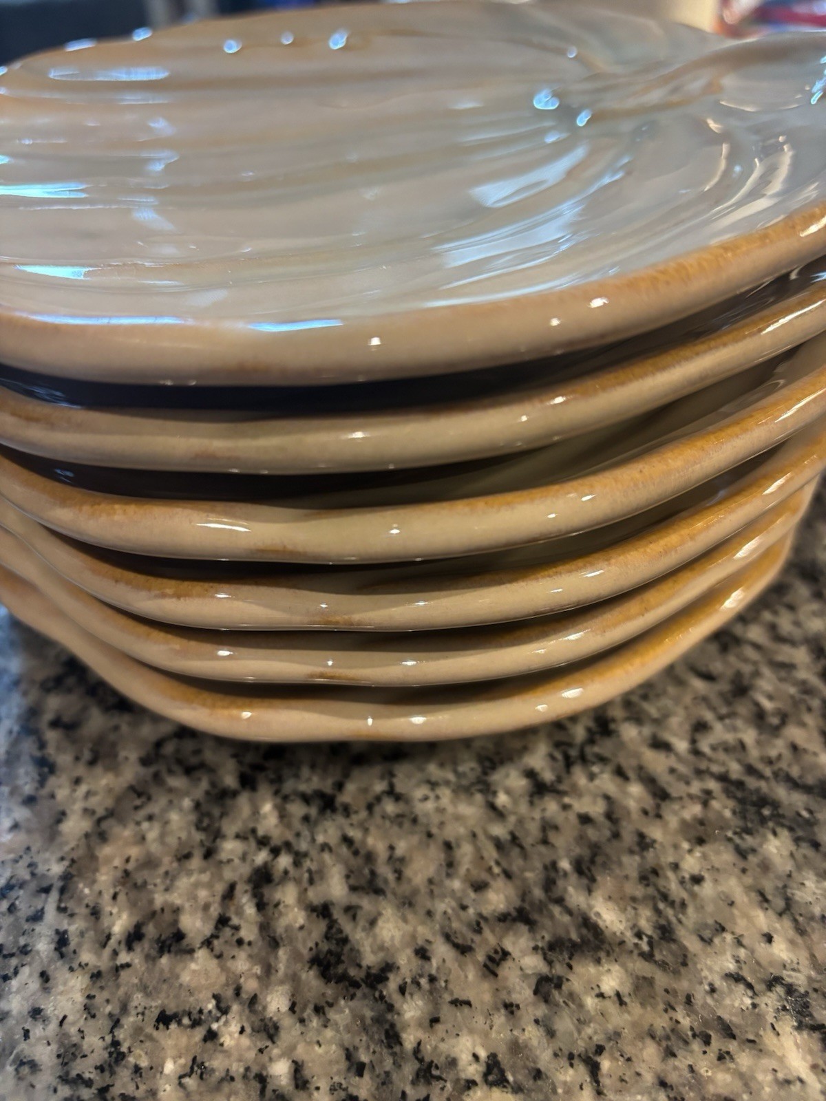 Pottery Barn Pumpkin Shaped Beige Ceramic Plate, Glossy, MW/DS Safe, China