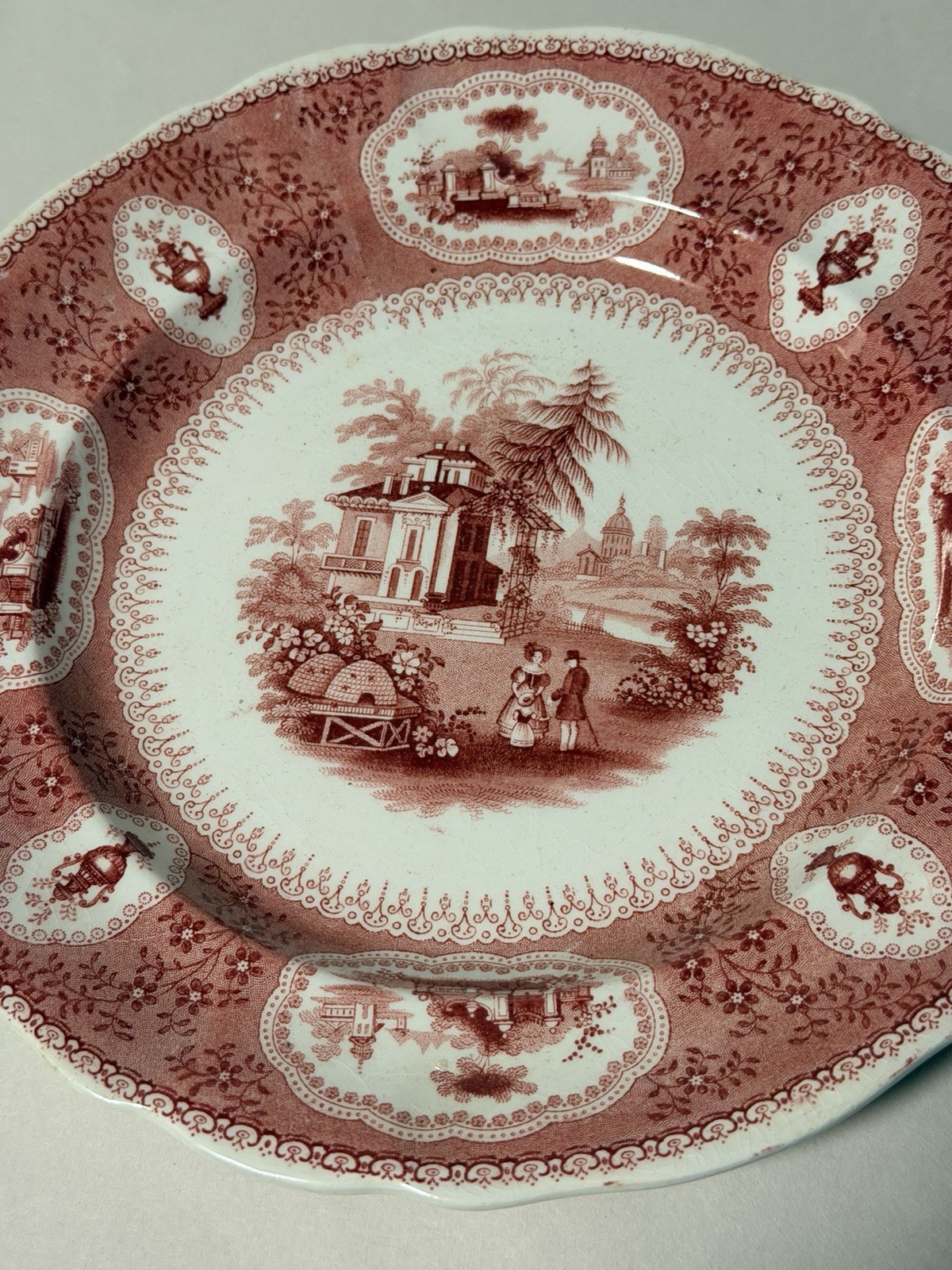 Staffordshire Printed Plate, “PEARL – FLORENTINE CHINA” Pattern
