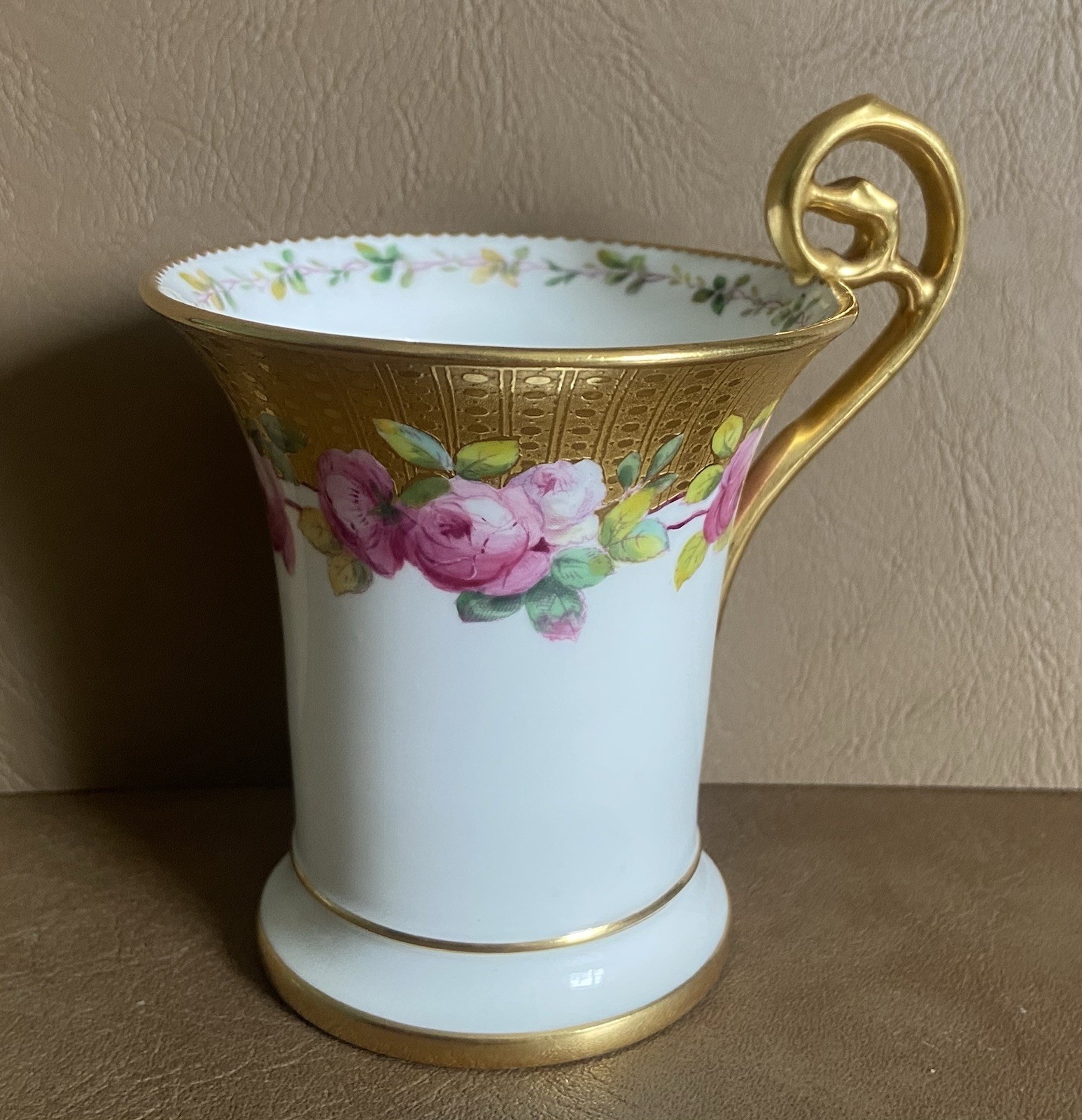 Antique Minton England Tall Chocolate Cup Davis Collamore NY C 1900