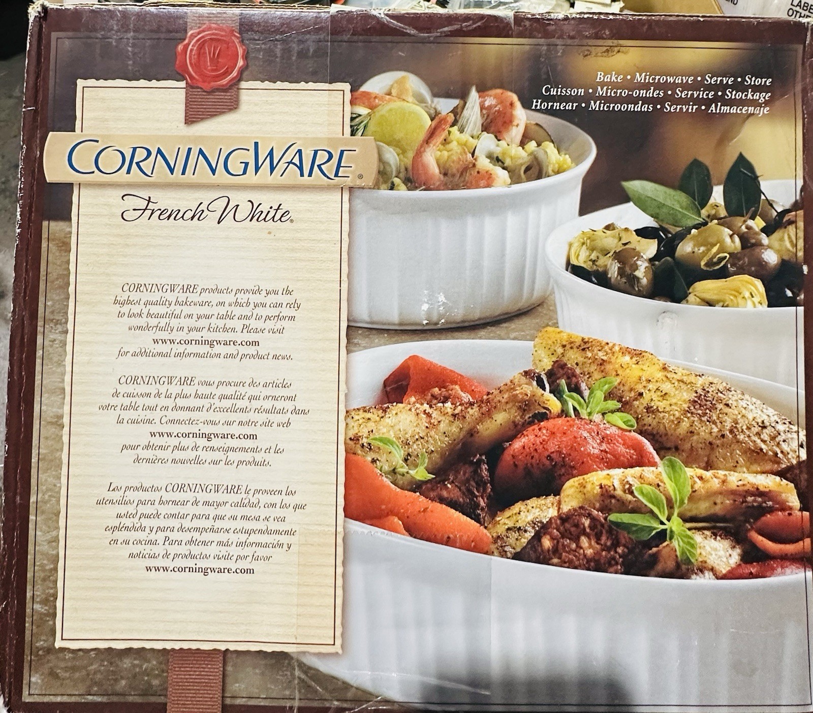 CorningWare French White 15-Piece Round/Oval Bakeware Set – Brand New