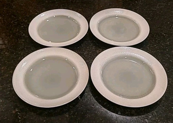 SET OF 4 Laurie Gates MONTEREY Gray Stoneware 10.75″ Dinner Plates