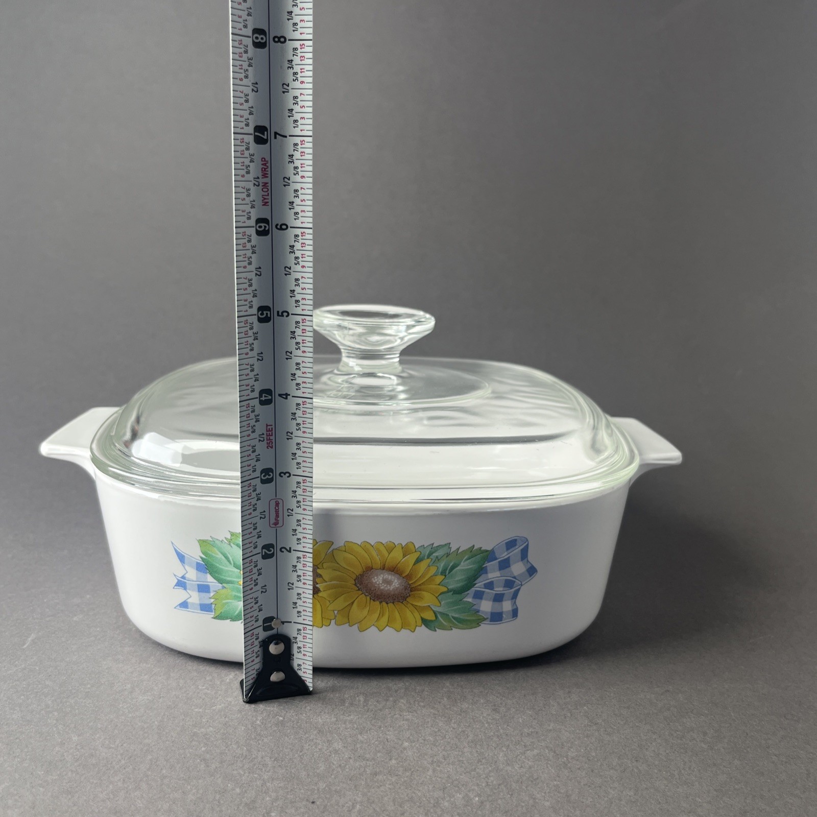 Corning Ware Sunsations Sunflower 2Q Casserole Dish w/ Lid A-2-B Made in USA