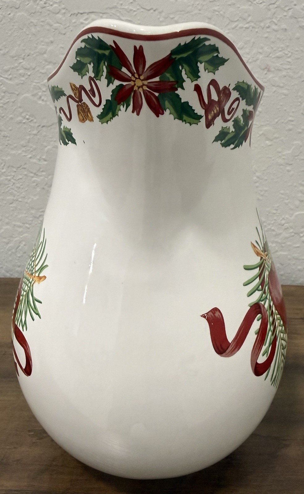 Vintage 1992 Tiffany & Co. “TIFFANY HOLLY” Ceramic Holiday Pitcher