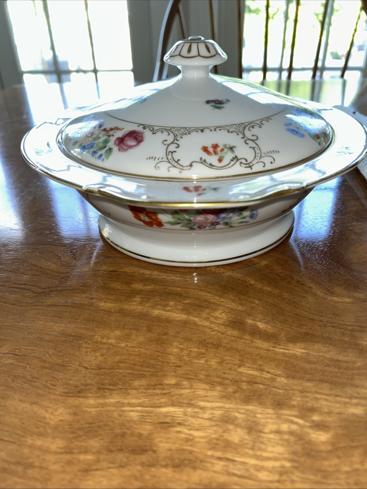 Vintage Made In Occupied Japan Serving Bowl And Lid Floral SGK China
