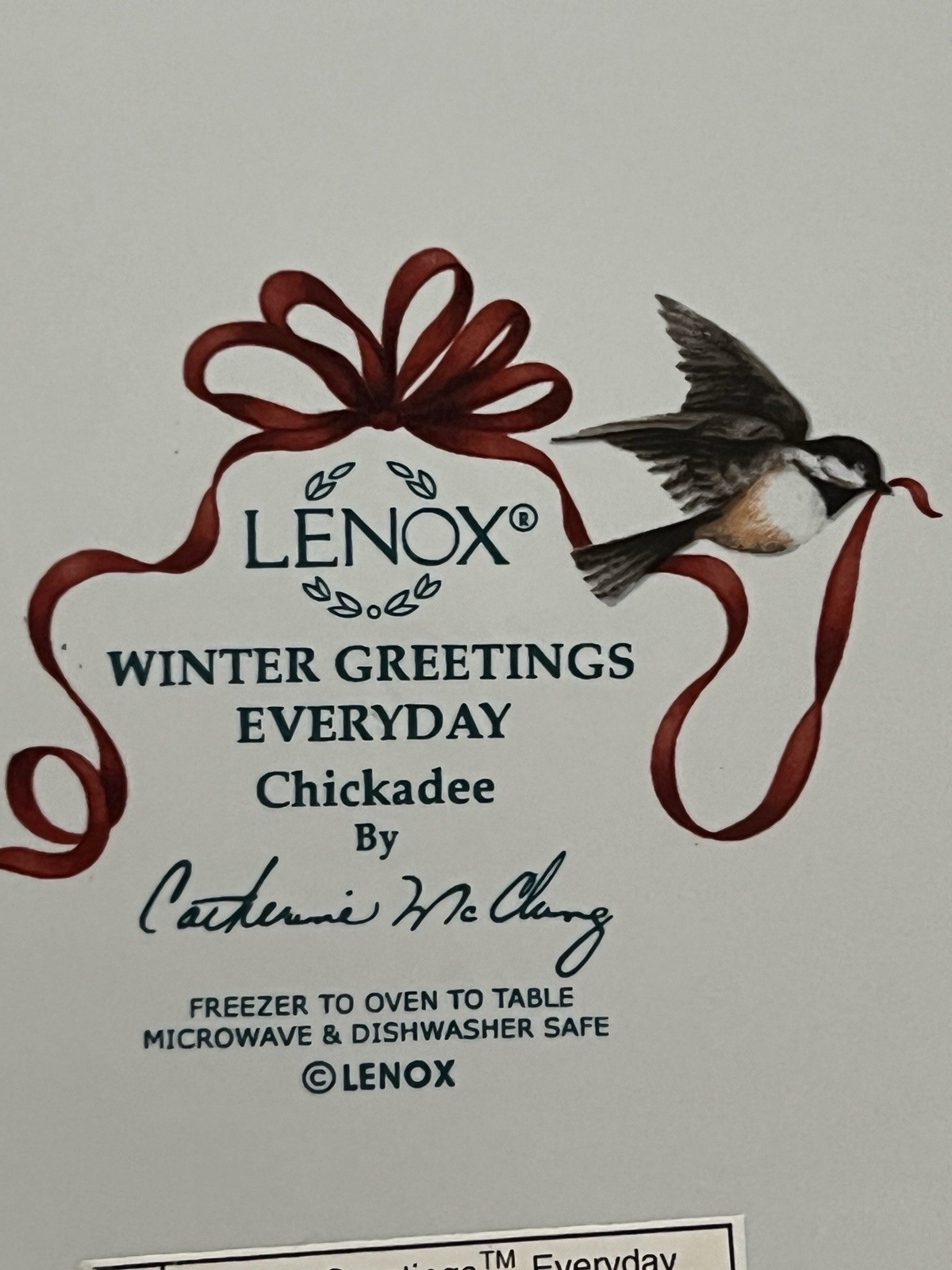 Lenox WINTER GREETINGS EVERYDAY Cardinal Dinner Plates Set Of 4 BOX MINT Sticker