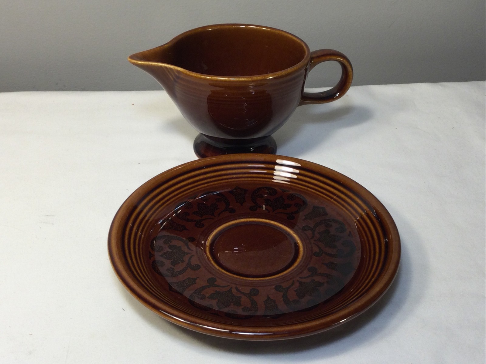 Creamer and Saucer Amberstone by Sheffield