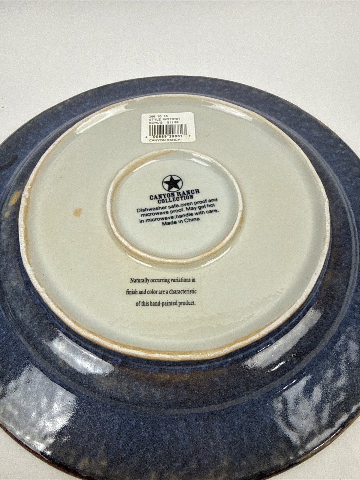 2 Canyon Ranch Collection 10.75″ Round Dinner Plates Western Boot Cowboy Hat
