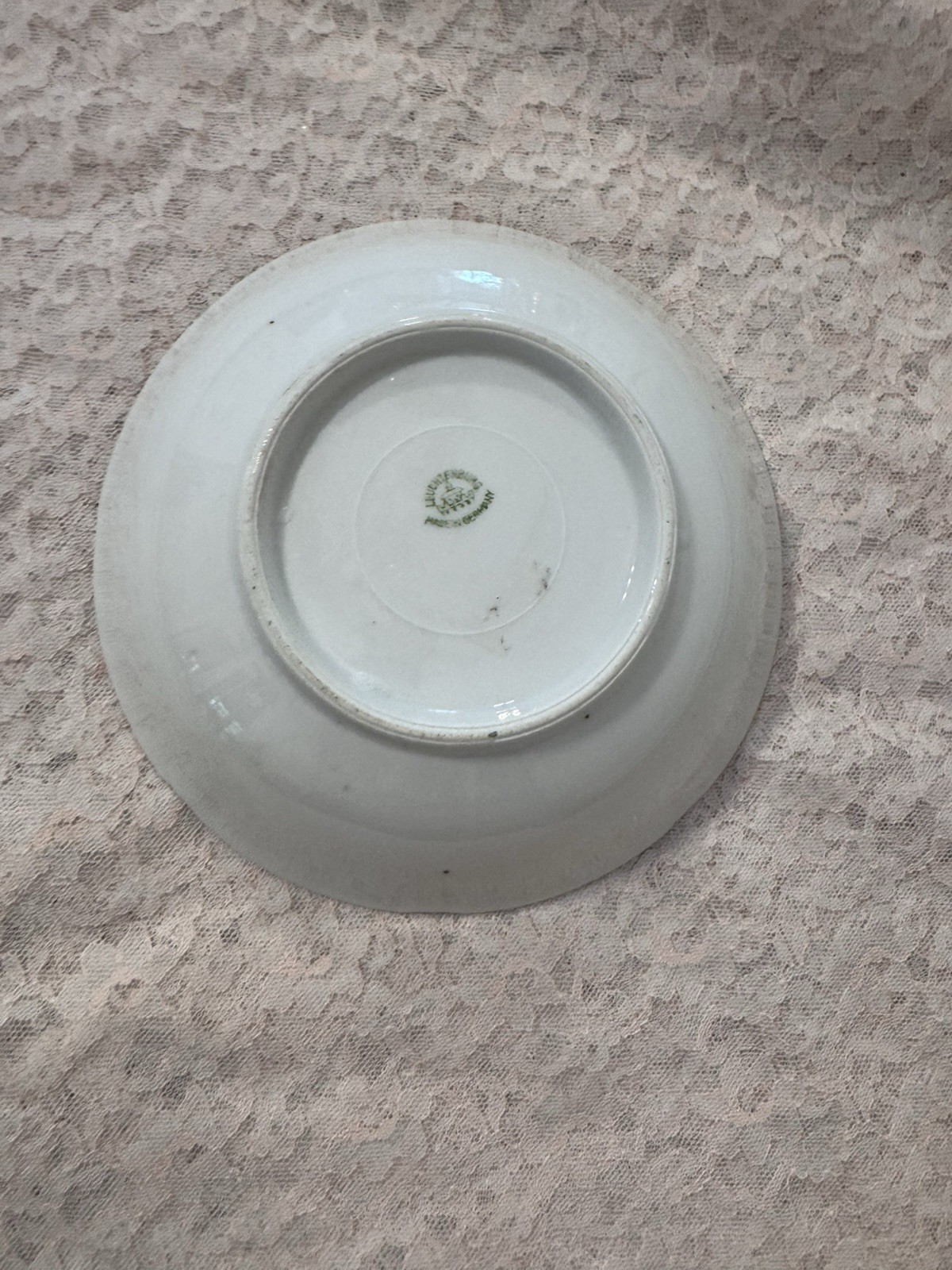 Haviland Porcelain Bowl White Pink Green Floral Rose Pattern Round Glossy