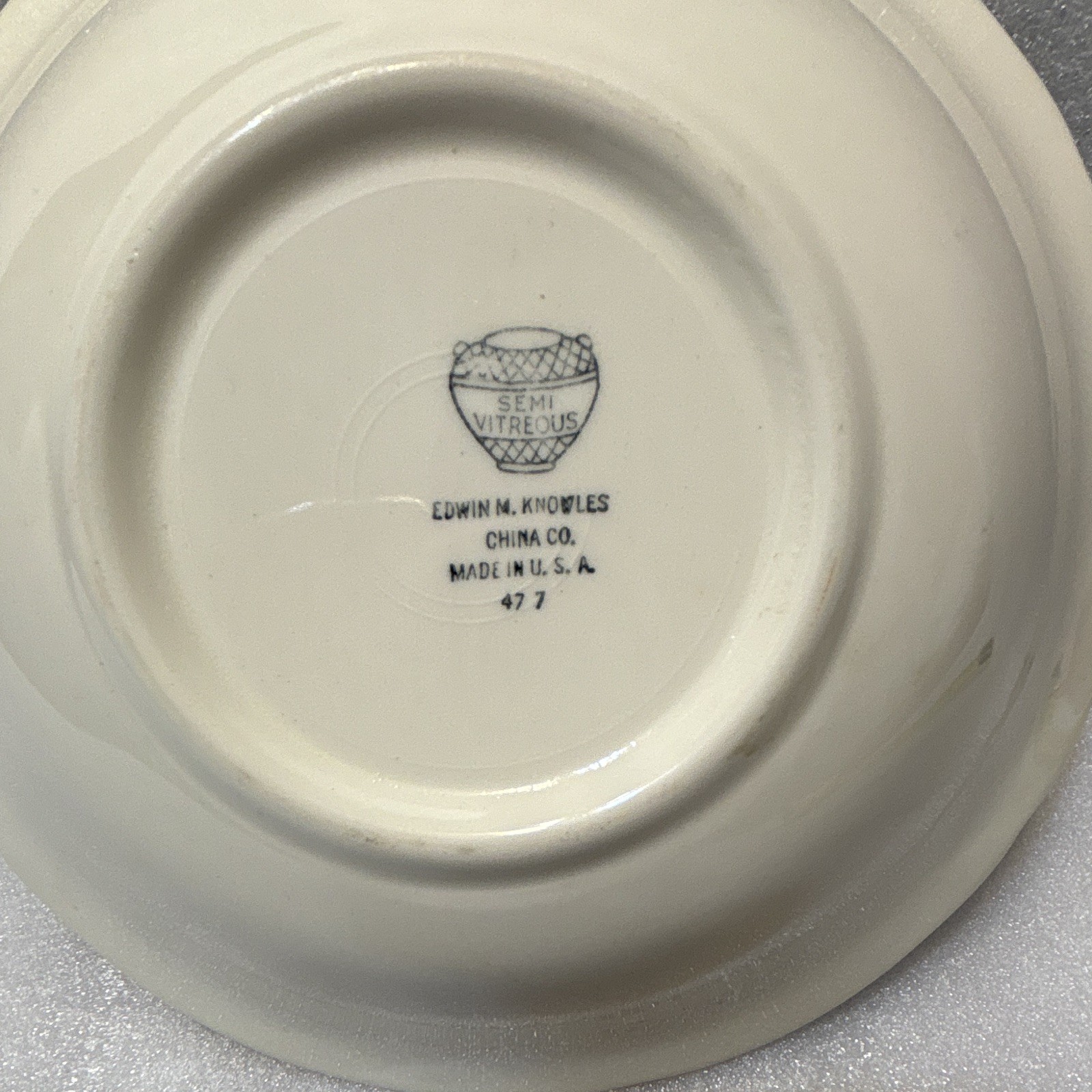 Edwin M. Knowles China Co. Floral 8.5” Round Bowl White Pink Green Gold Trim USA