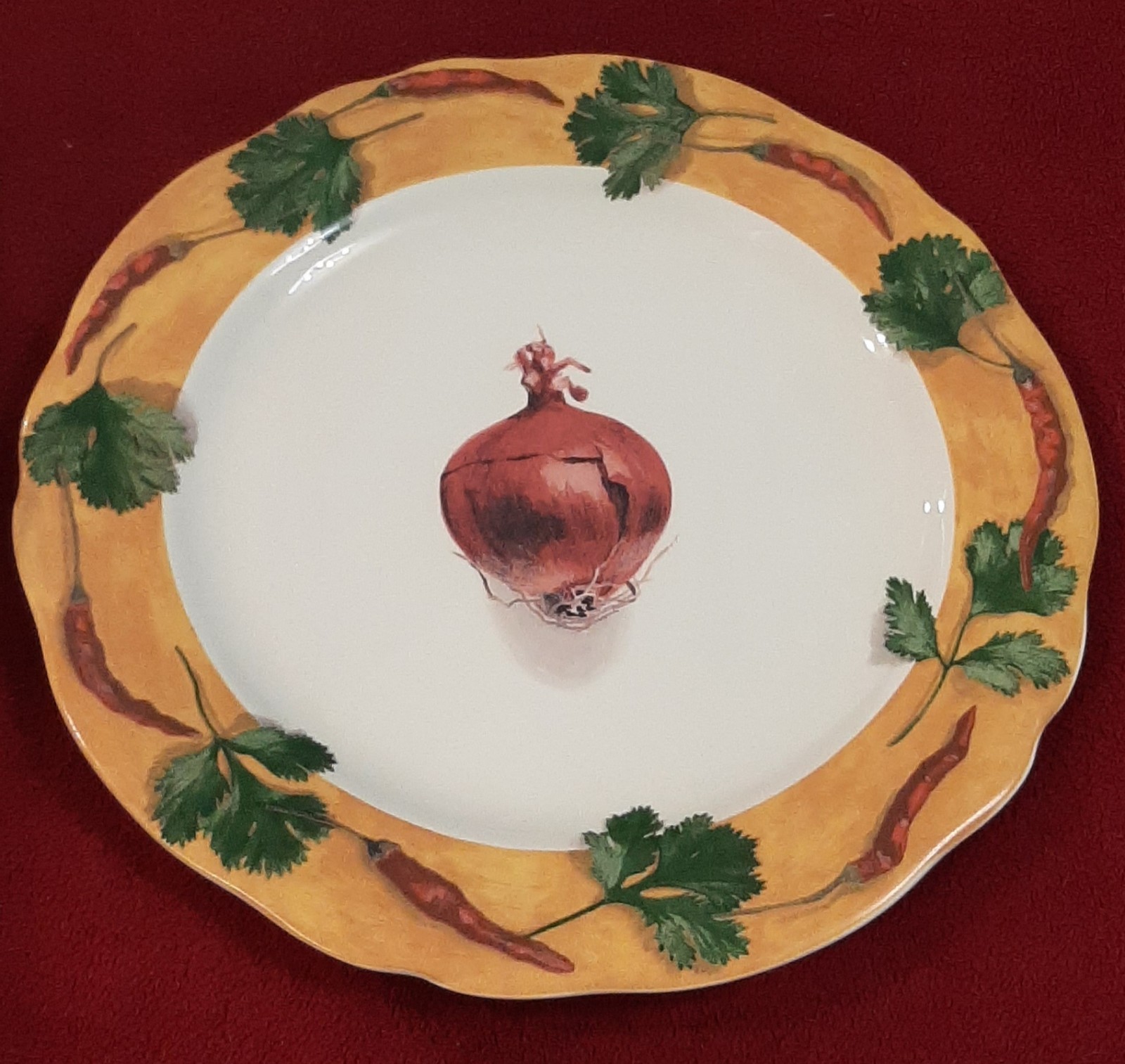 Faiencerie DeGien France Poivre Et Sel 8 3/4″ Onion Salad/Dessert Plate