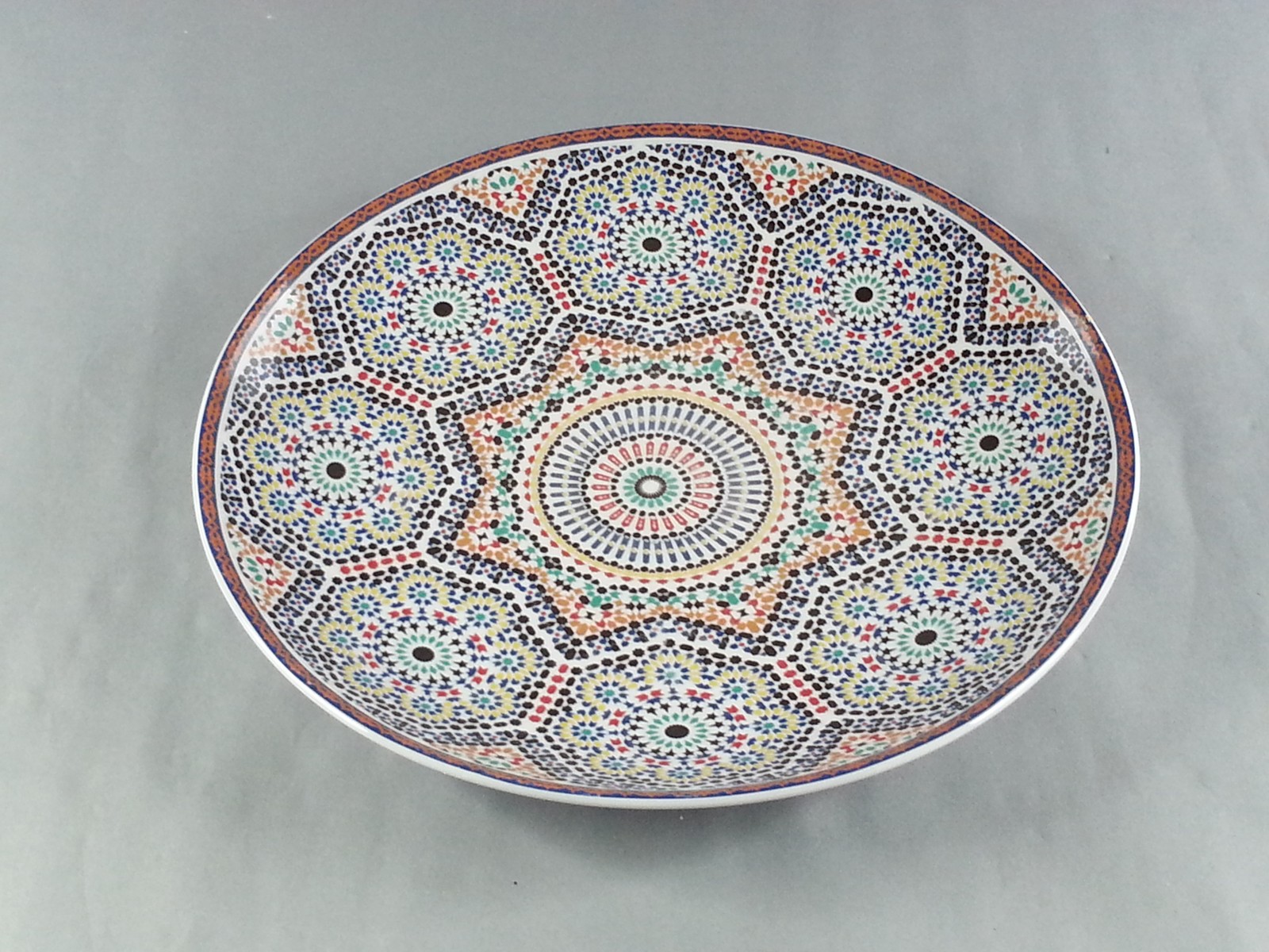 COMCEMA Moroccan Fes Ceramic Centerpiece Serving Platter Charger Bowl Zellige