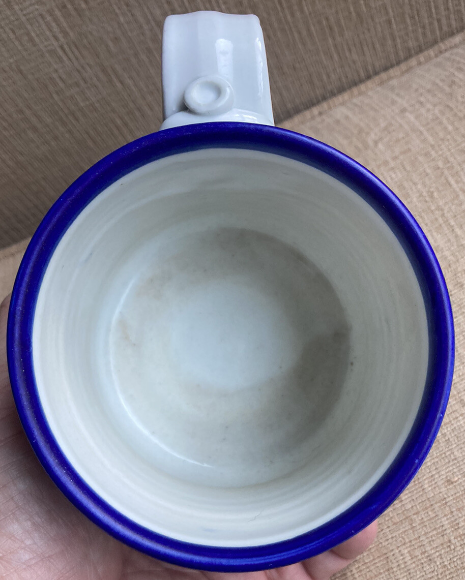 Vintage 1990 Sturgeon River Pottery SRP Signed Mug Coffee Cup Plant Blue Berries