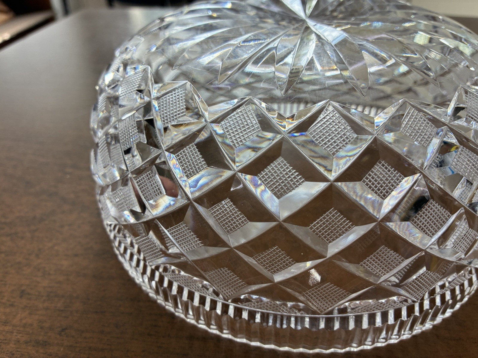 Vintage Waterford Crystal 8″ Round Fruit Salad Bowl Killeen Pattern Unmarked