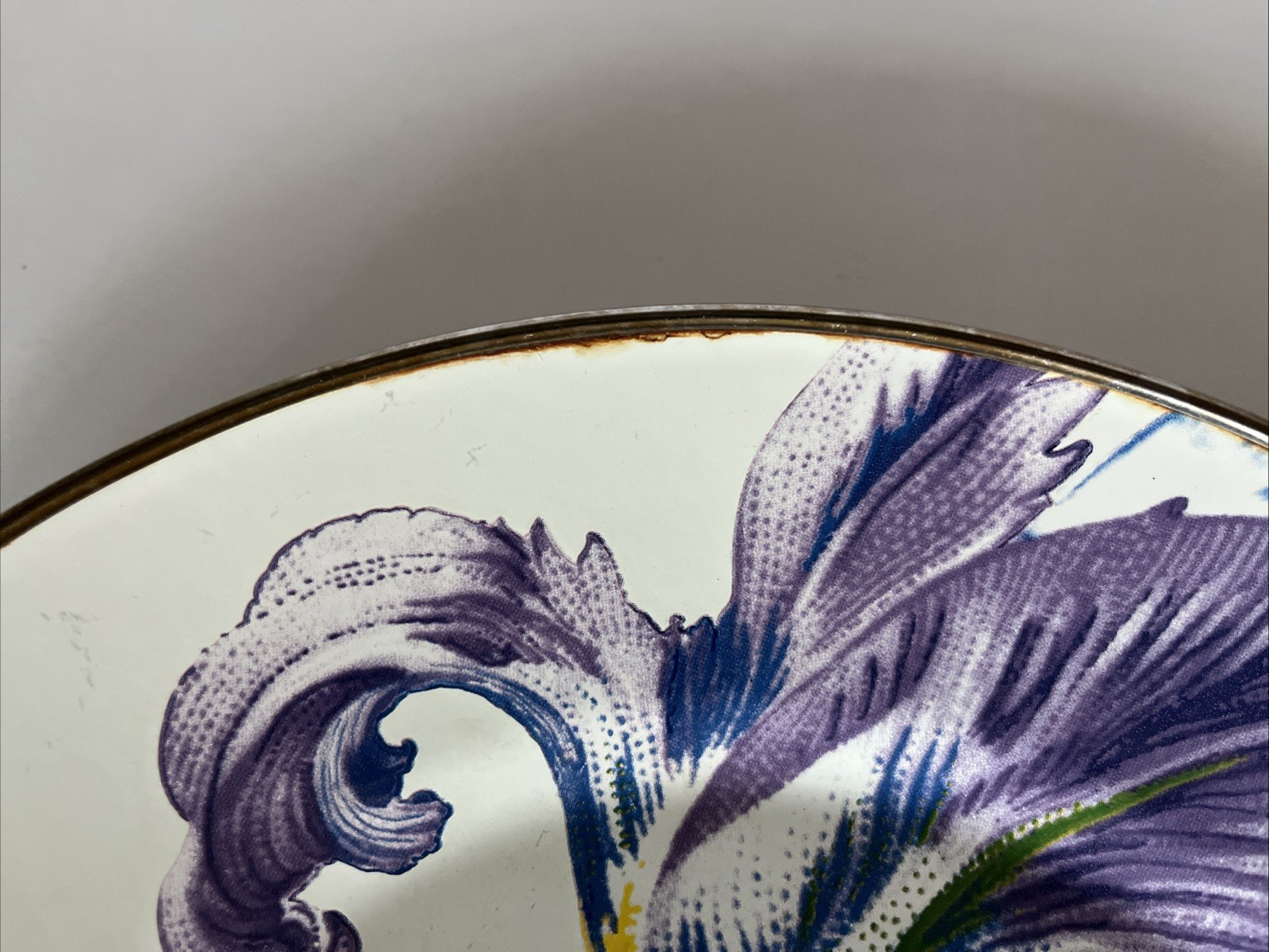 Lot Mackenzie Childs 10.25″ white flower market enamel dinner plates