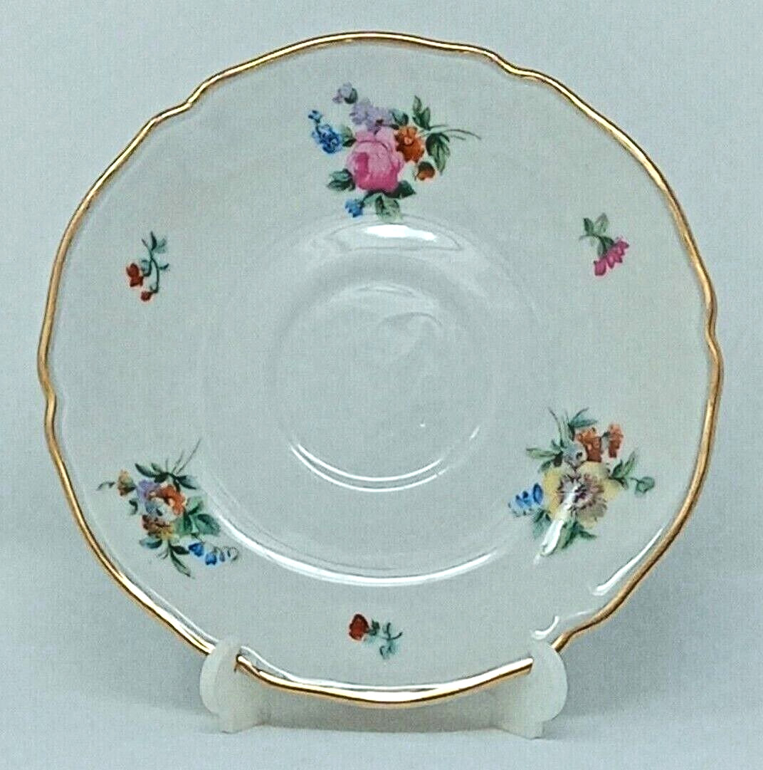 Hutschenreuther Bavaria Germany US Zone Floral Flowers Saucer Plate EUC