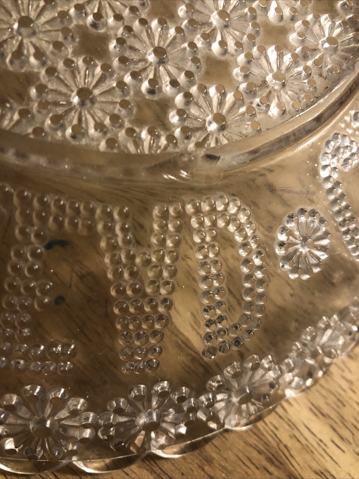 Victorian 1880’s Davidson Flint Glass England Clear Round Daily Bread Bowl/Plate
