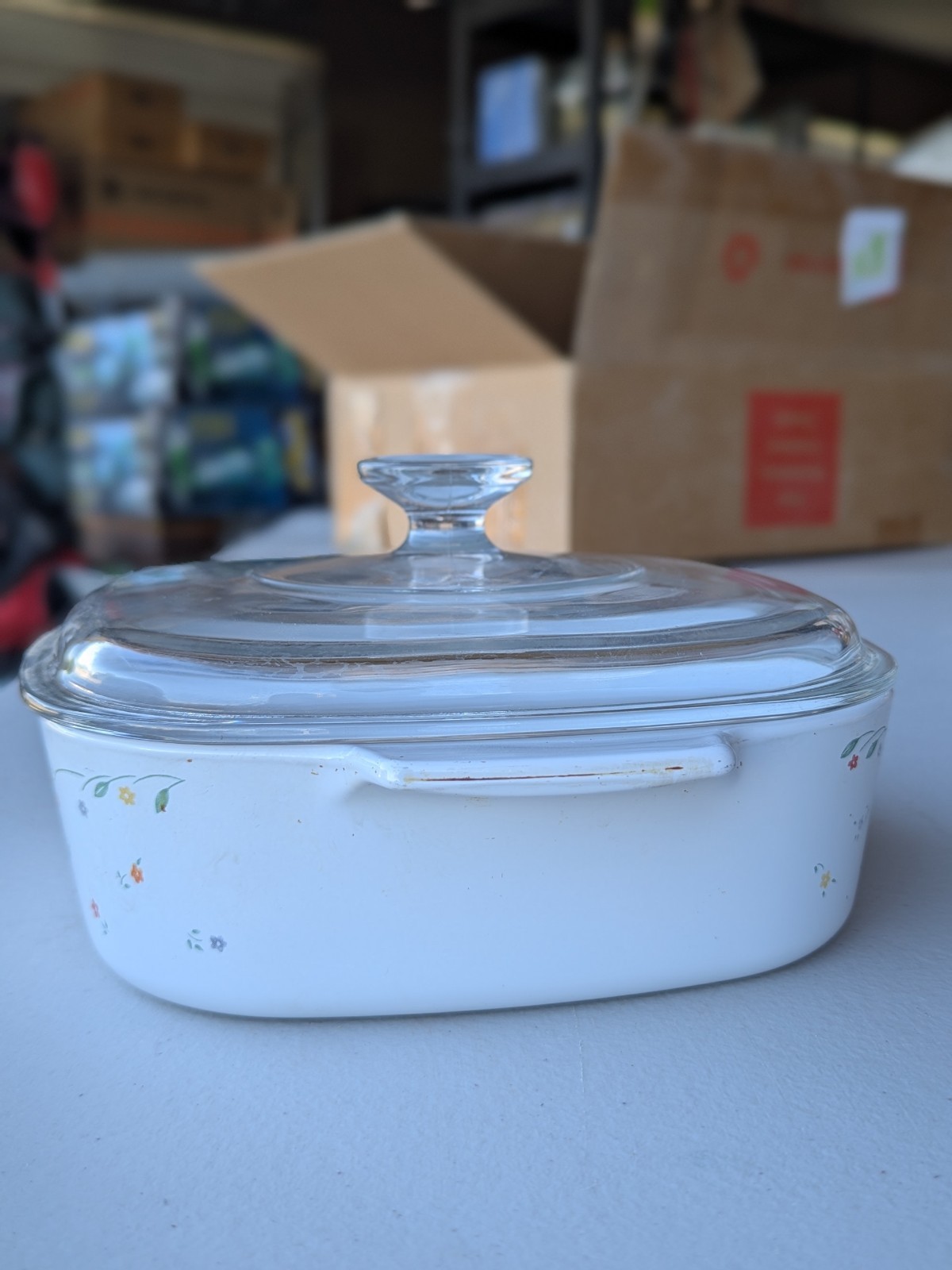 Corning Ware A-2-B 2 Liter English Meadow Casserole Dish w/ Glass Pyrex Lid
