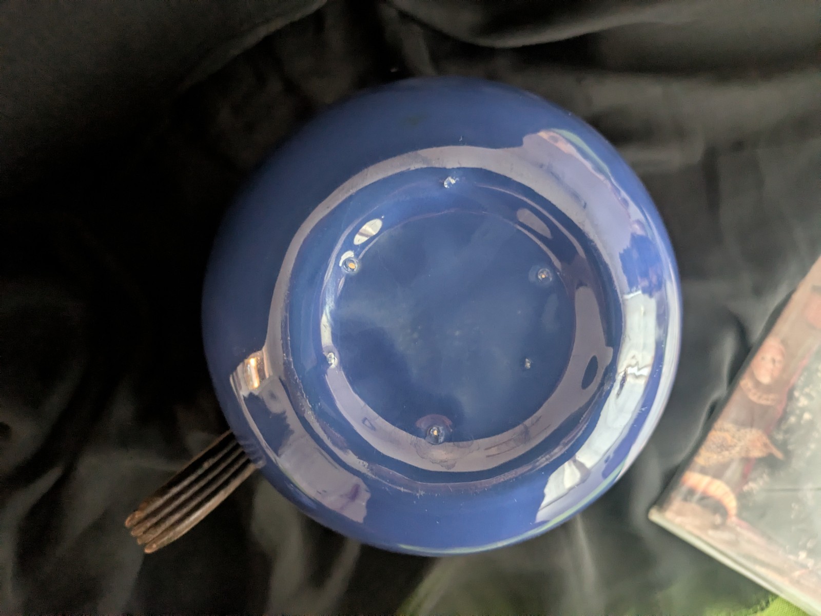 Vintage 1930s Hollydale Pottery California Cobalt Glaze Carafe Jug & Stopper
