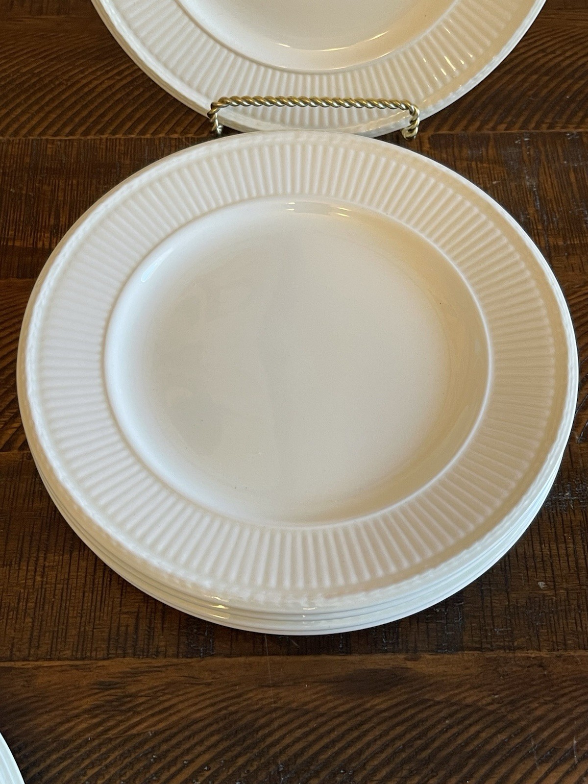 Wedgwood Edme Salad Plates ~ Set of 8 Ivory Off White Plates
