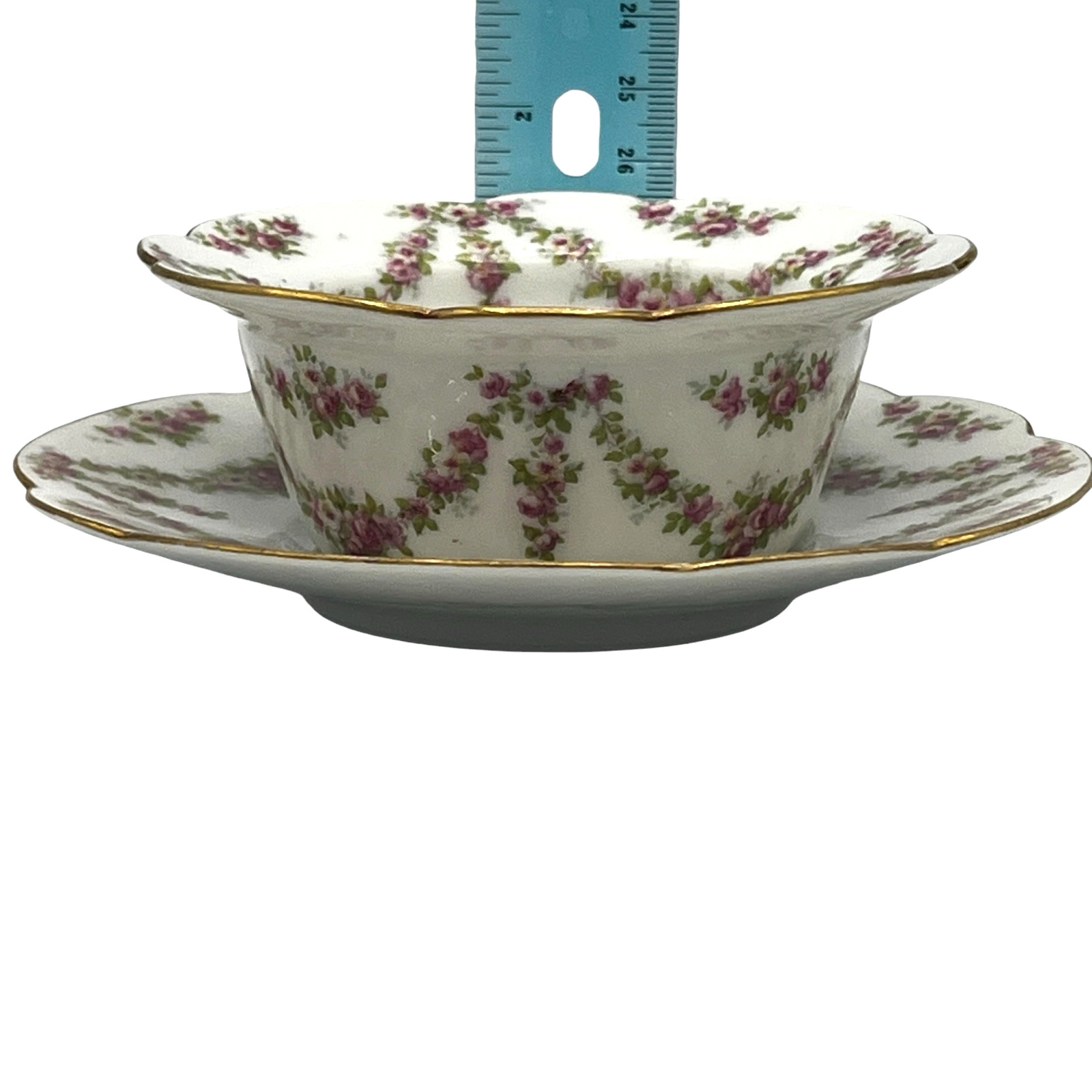 Antique T & V Limoges France Pink Rose Garland Berry Dessert Sets Bowl & Plate
