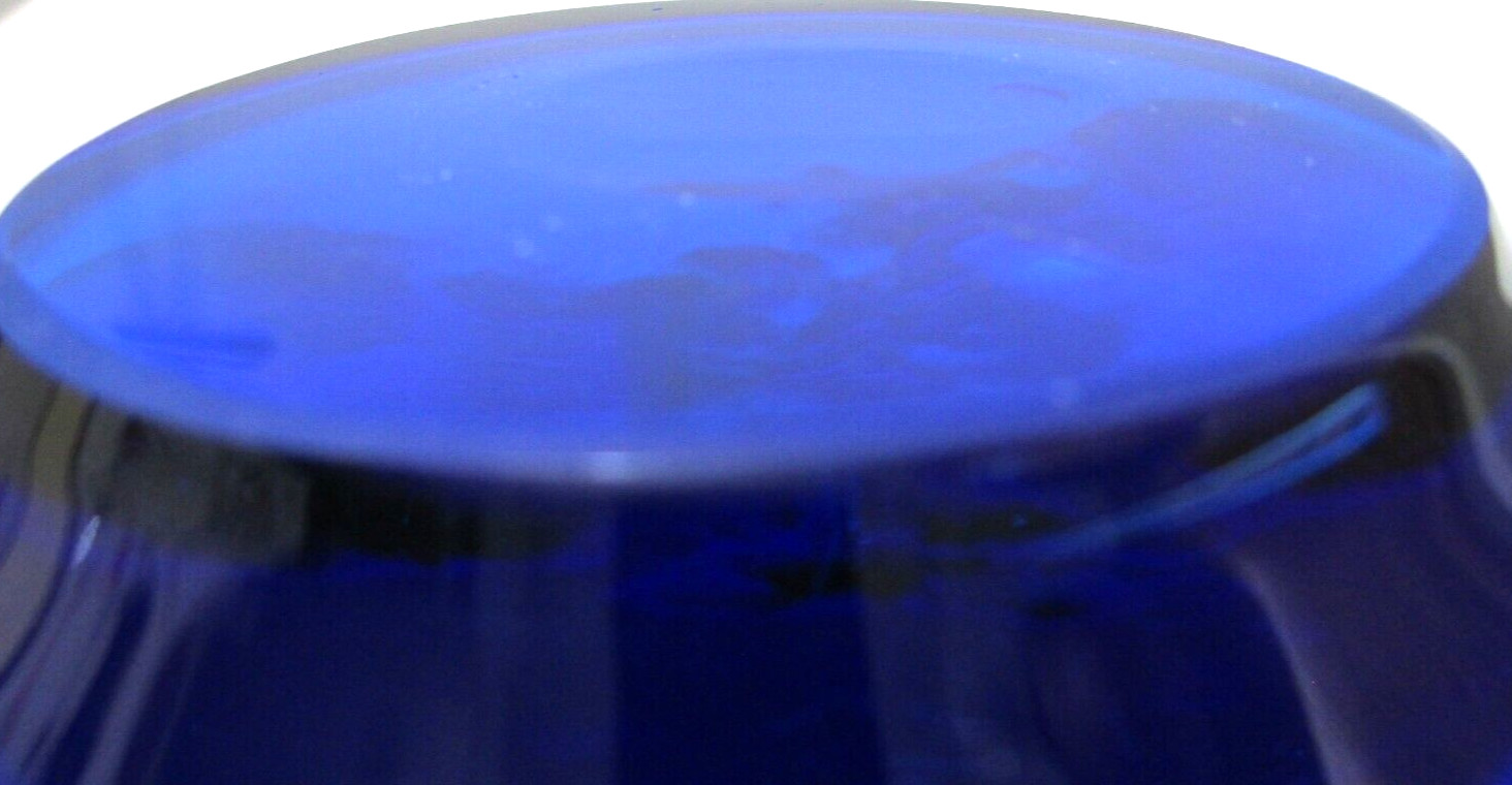 Vintage Art Glass Bowl IKEA Scandinavian Danish Modern Blue Oval 10 1/2″ L