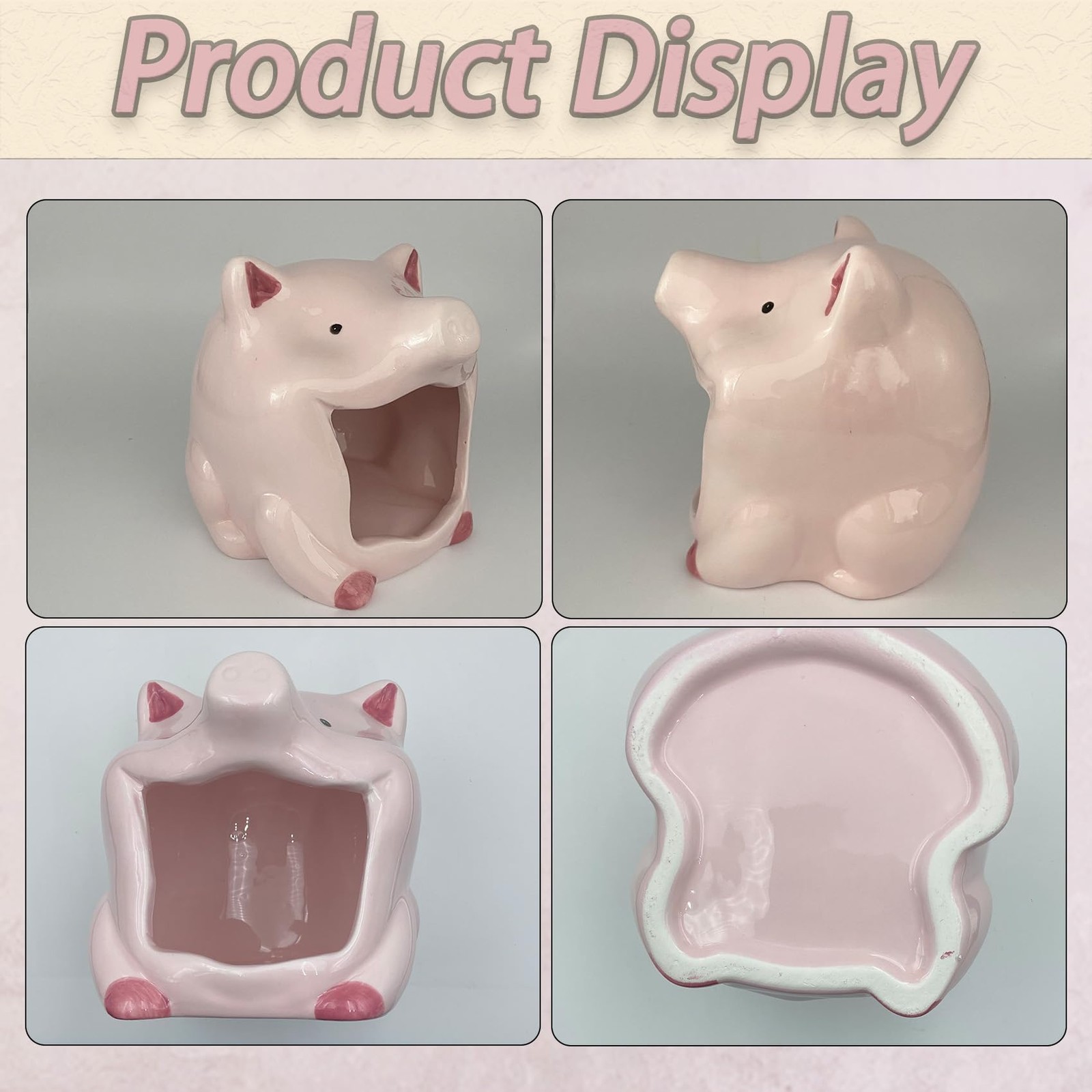 Pig Shaped Candy Bowl,Candy Servers Bowl, Cute Pig Jewelry Dish, Funny Cerami…