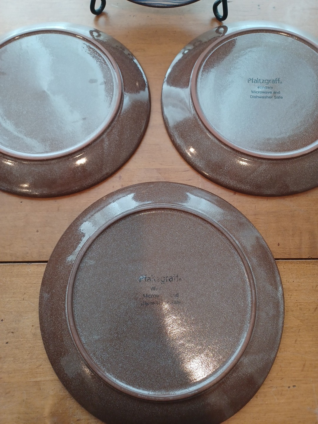 Pfaltzgraff Windsor Stripe Salad Plates 8″ set of 4 Blue White Stripped Linen