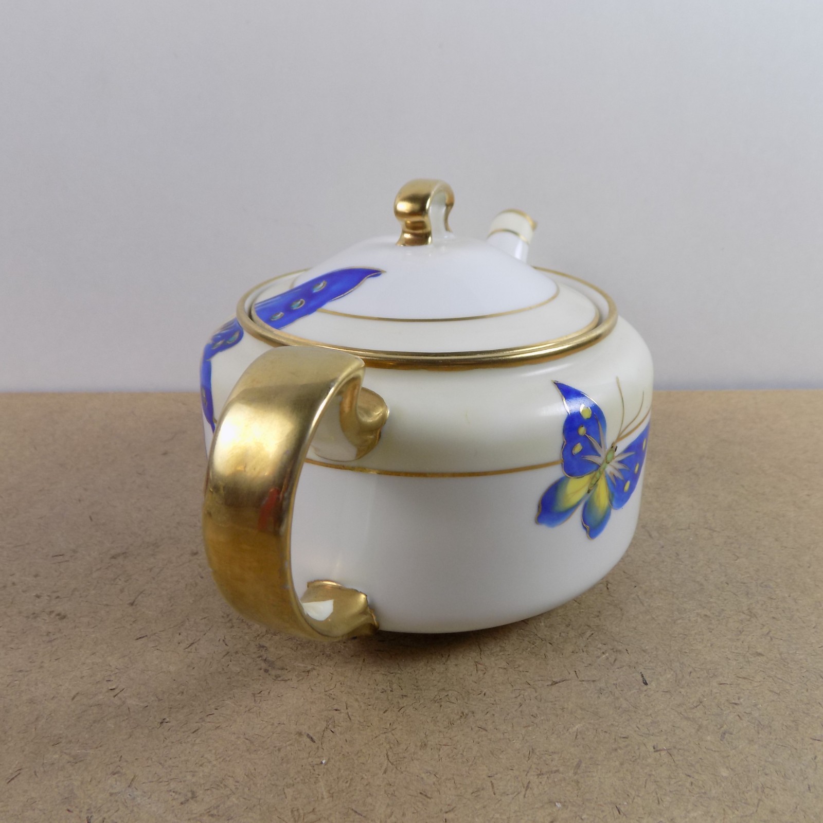 Noritake Nippon Butterfly Teapot Antique Japanese Porcelain 8.5″x4.25″ VGC