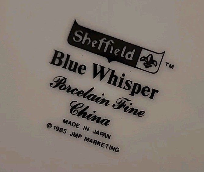 SET (7) Sheffield BLUE WHISPER Porcelain Fine China 10.25″ Dinner Plates Japan