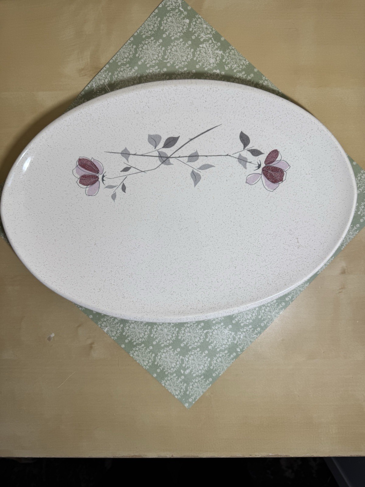 Franciscan Duet Rose 13” Oval Serving Platter USA c.1956-1967 FAST SHIPPING