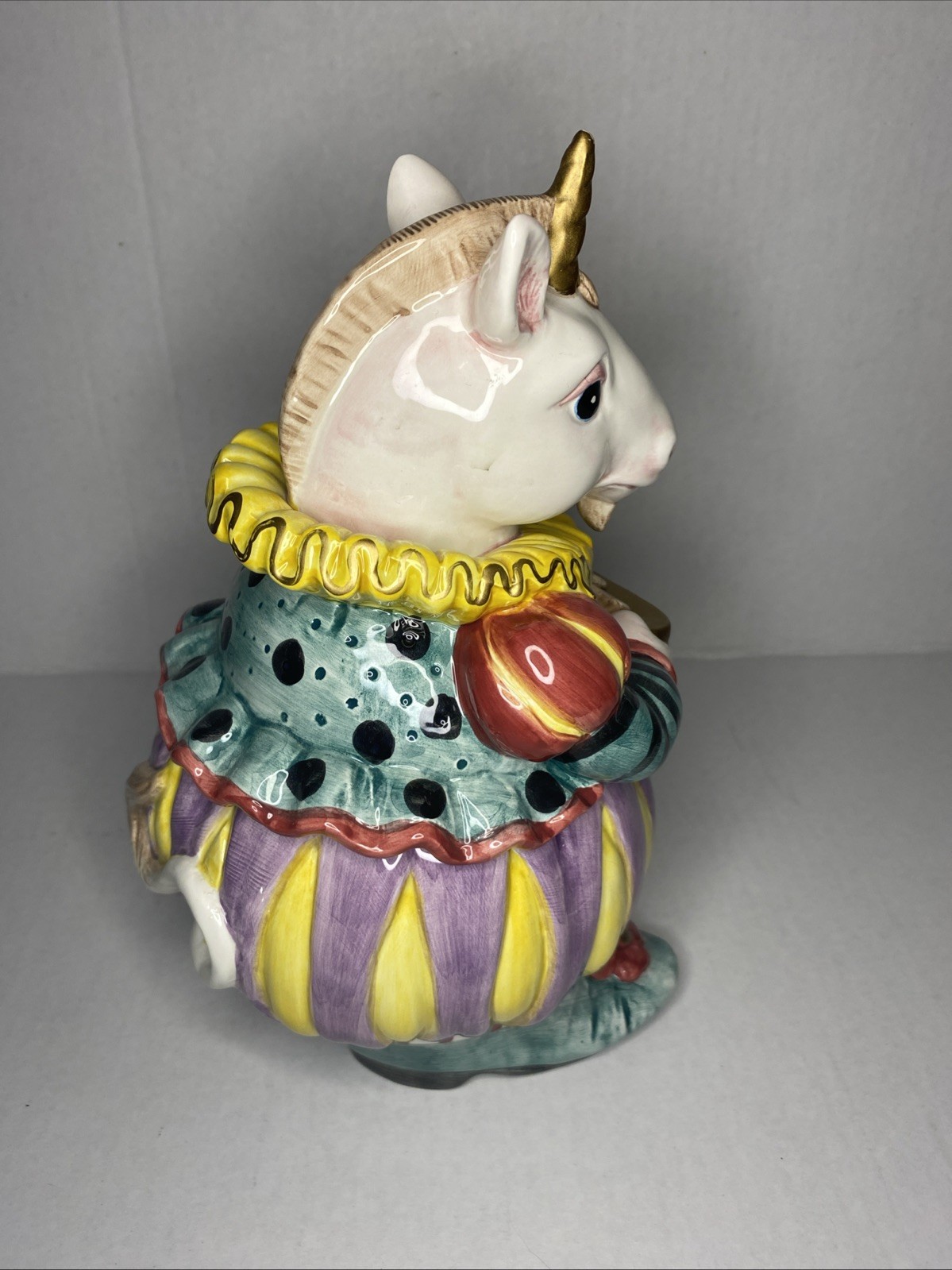 Fitz & Floyd 1992 Alice in Wonderland Unicorn Cookie Jar Vintage 2601TY