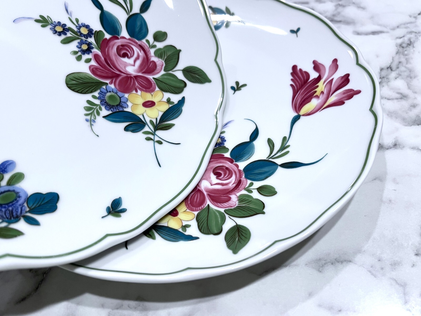 6 Hutschenreuther Engadin Maria Theresa Hotel 9 1/2″ Plates Germany Scarce EC!